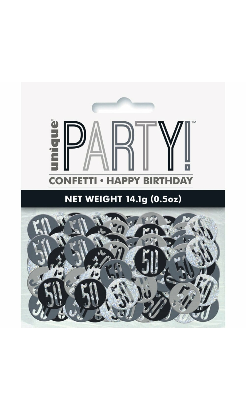 Birthday Black Glitz Number 50 Confetti - .5oz