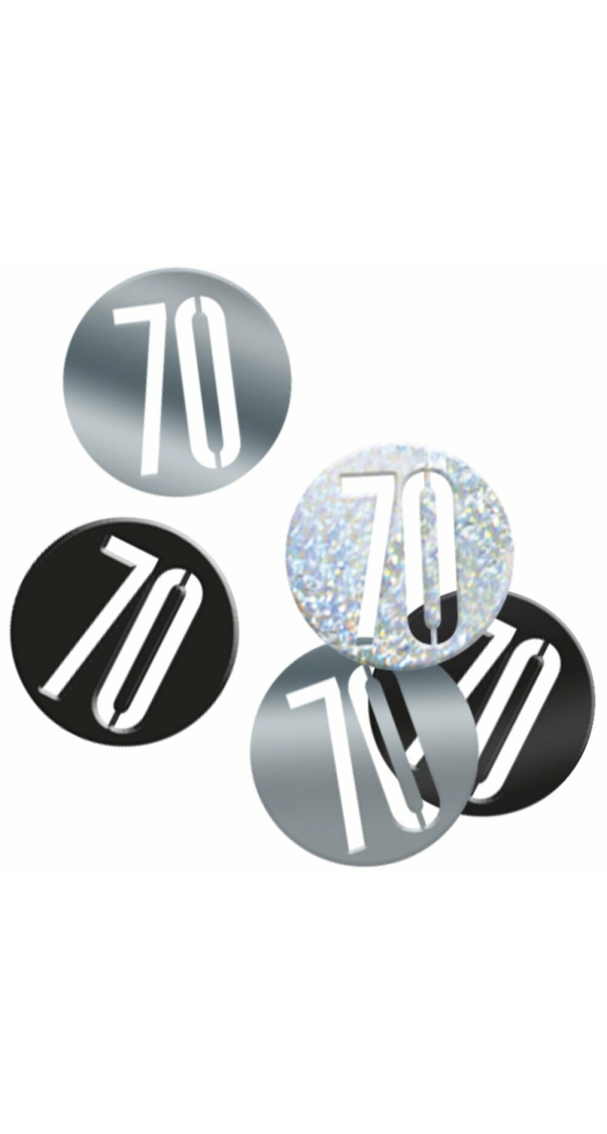 Birthday Black Glitz Number 70 Confetti - .5oz