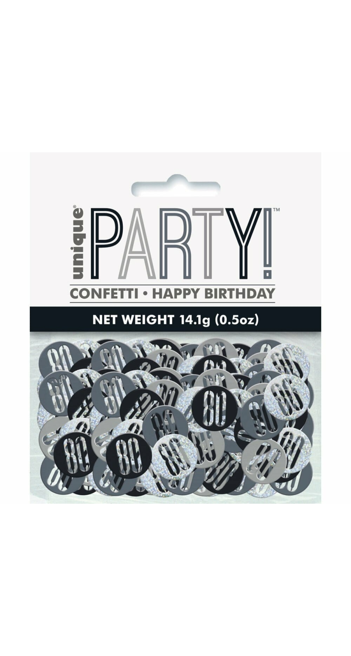 Birthday Black Glitz Number 80 Confetti - .5oz