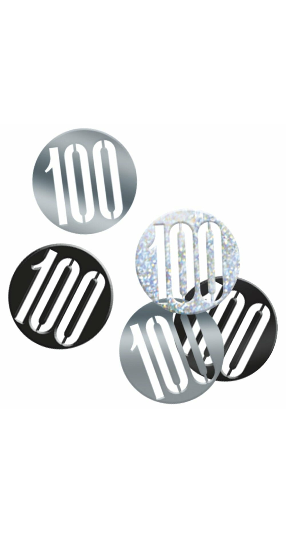 Birthday Black Glitz Number 100 Confetti - .5oz