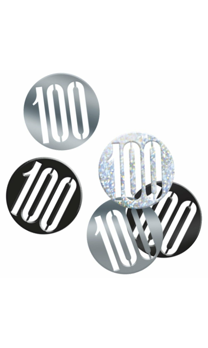 Birthday Black Glitz Number 100 Confetti - .5oz