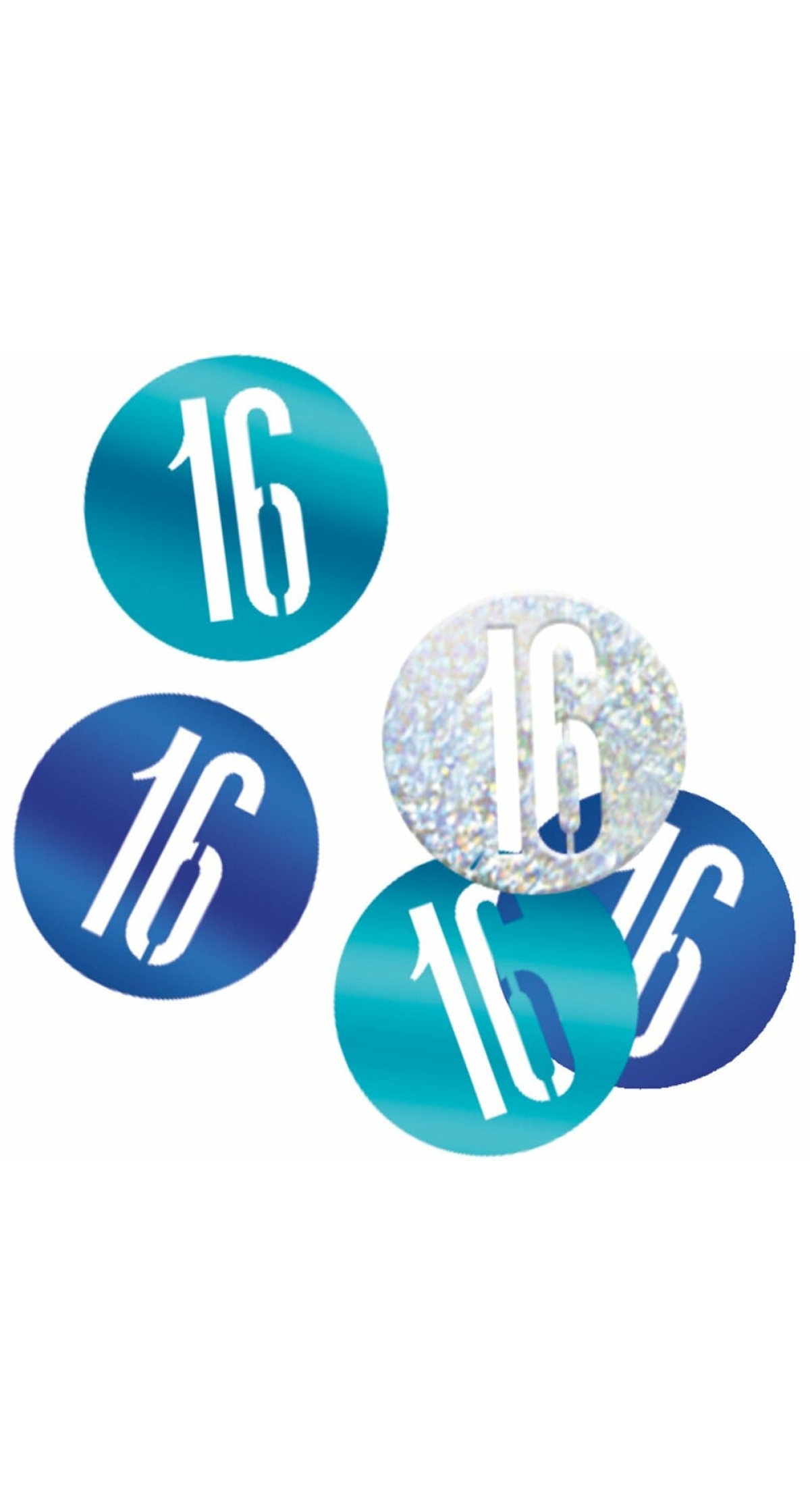 Birthday Blue Glitz Number 16 Confetti - .5oz