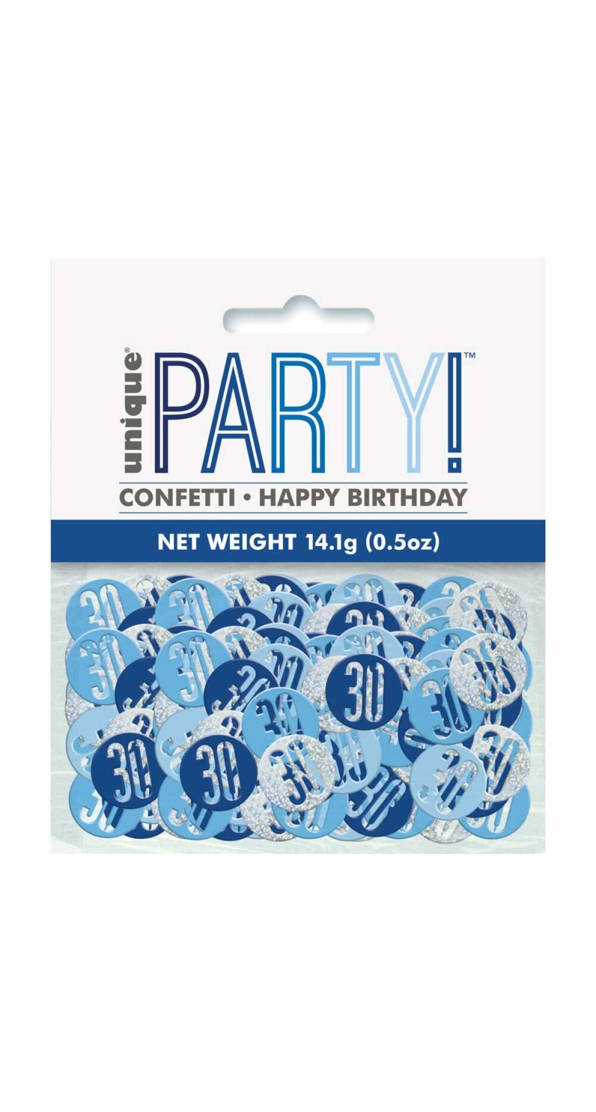 Birthday Blue Glitz Number 30 Confetti - .5oz