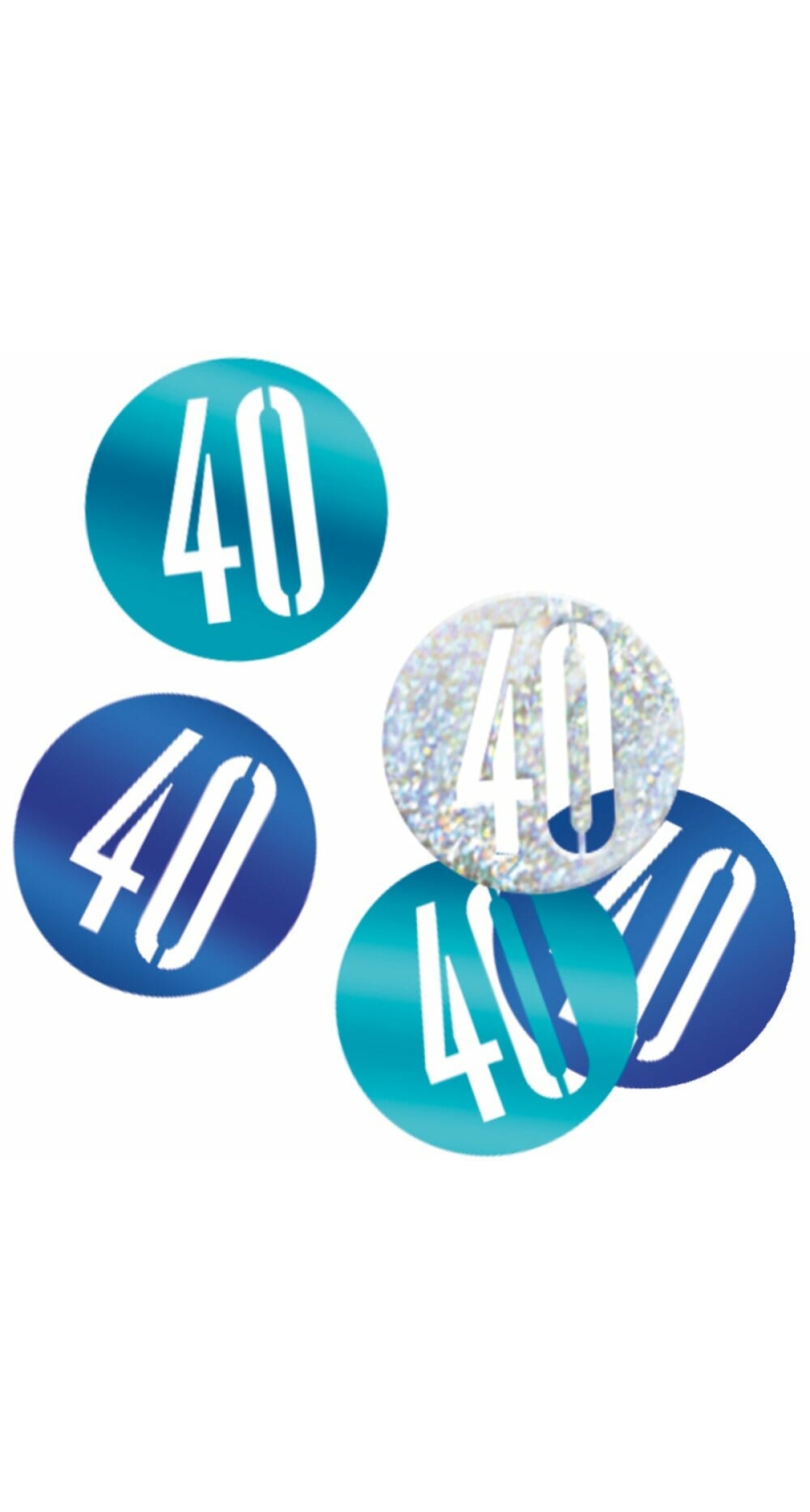 Birthday Blue Glitz Number 40 Confetti - .5oz