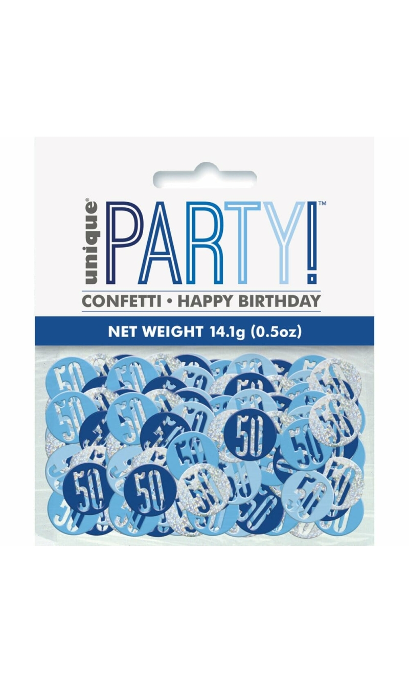 Birthday Blue Glitz Number 50 Confetti - .5oz