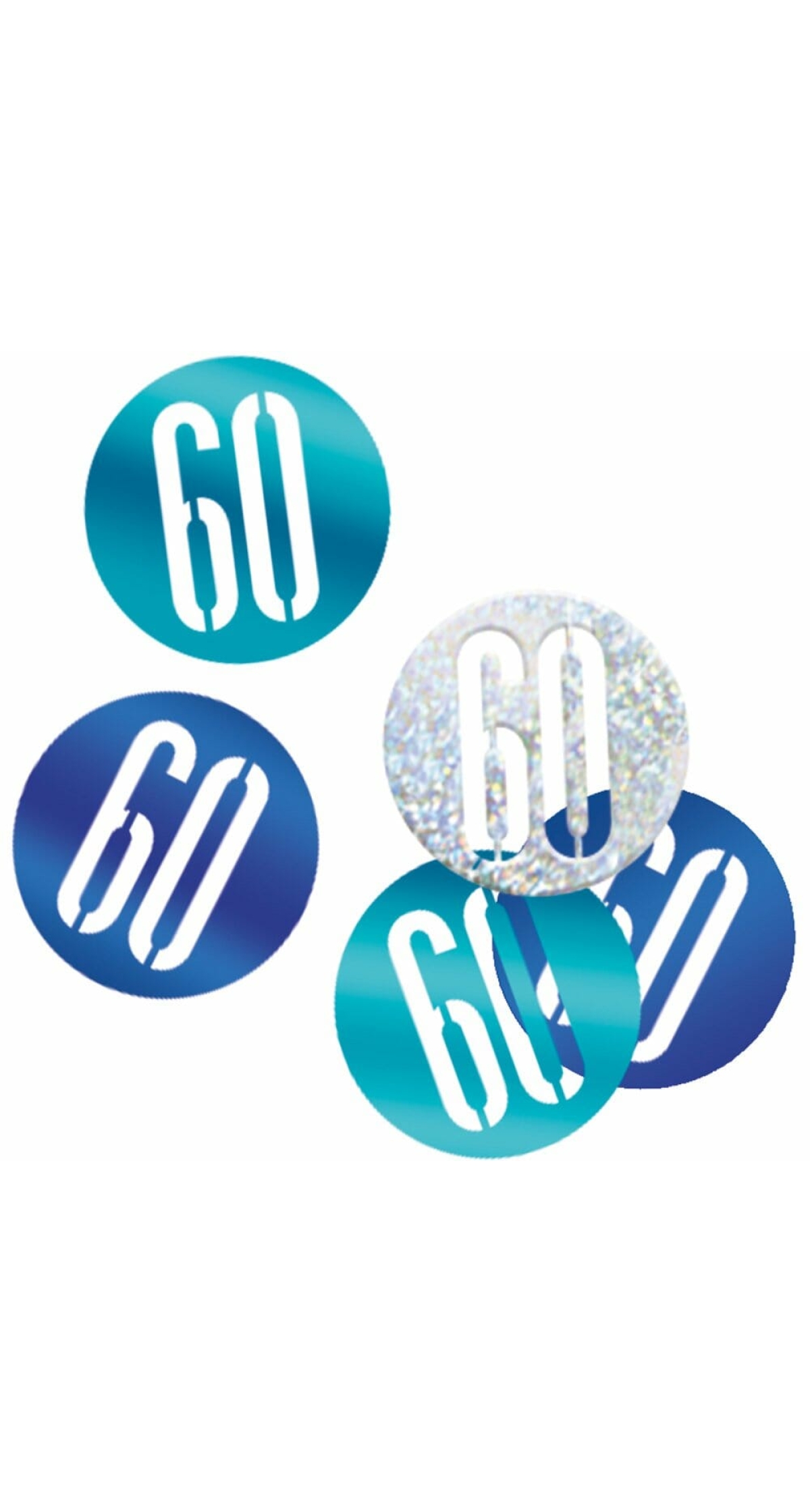 Birthday Blue Glitz Number 60 Confetti - .5oz