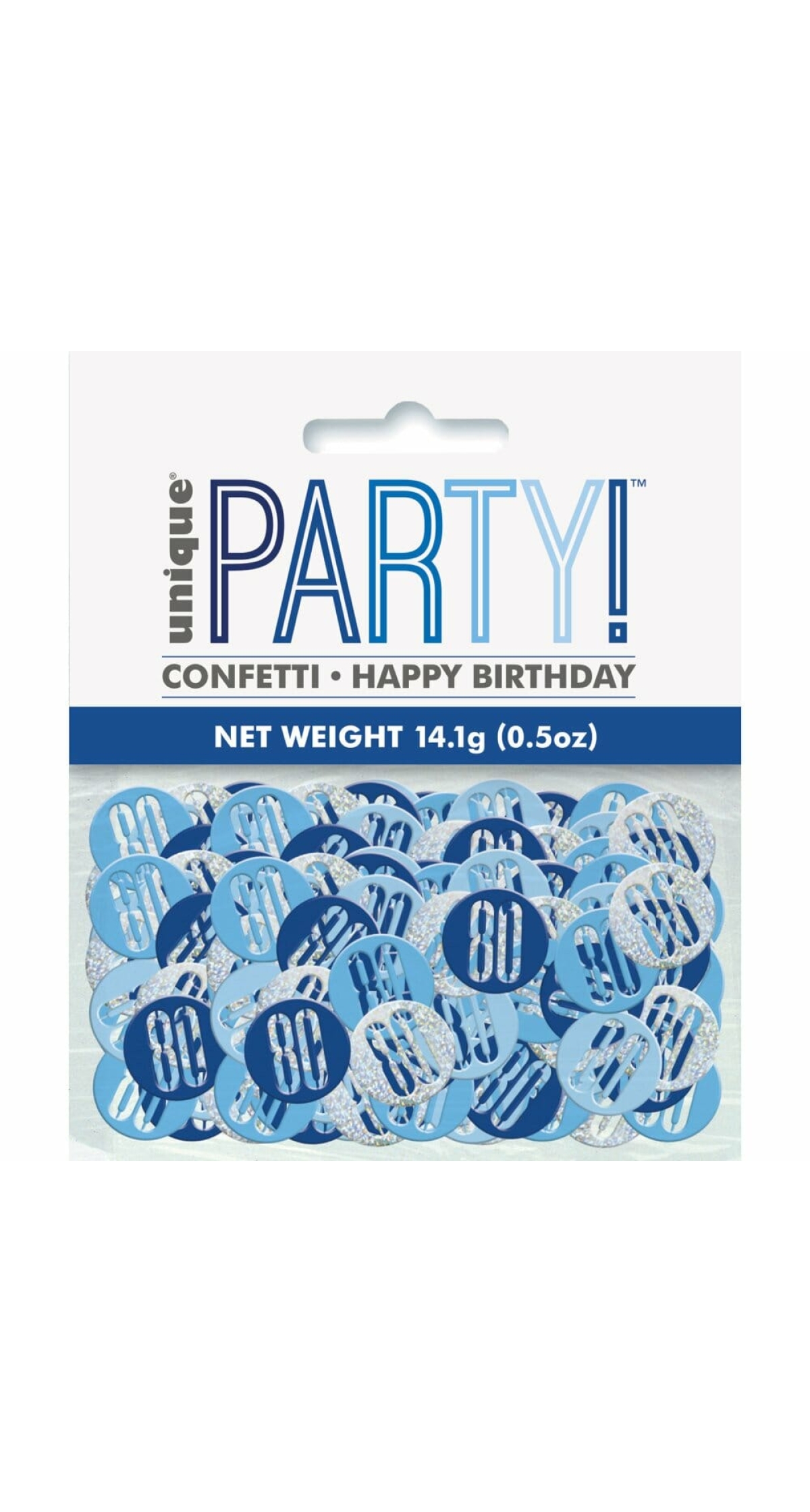Birthday Blue Glitz Number 80 Confetti - .5oz