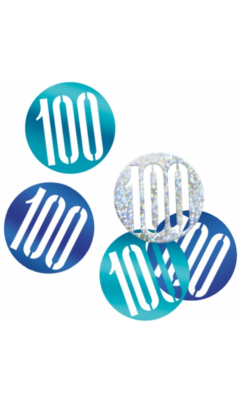 Birthday Blue Glitz Number 100 Confetti - .5oz