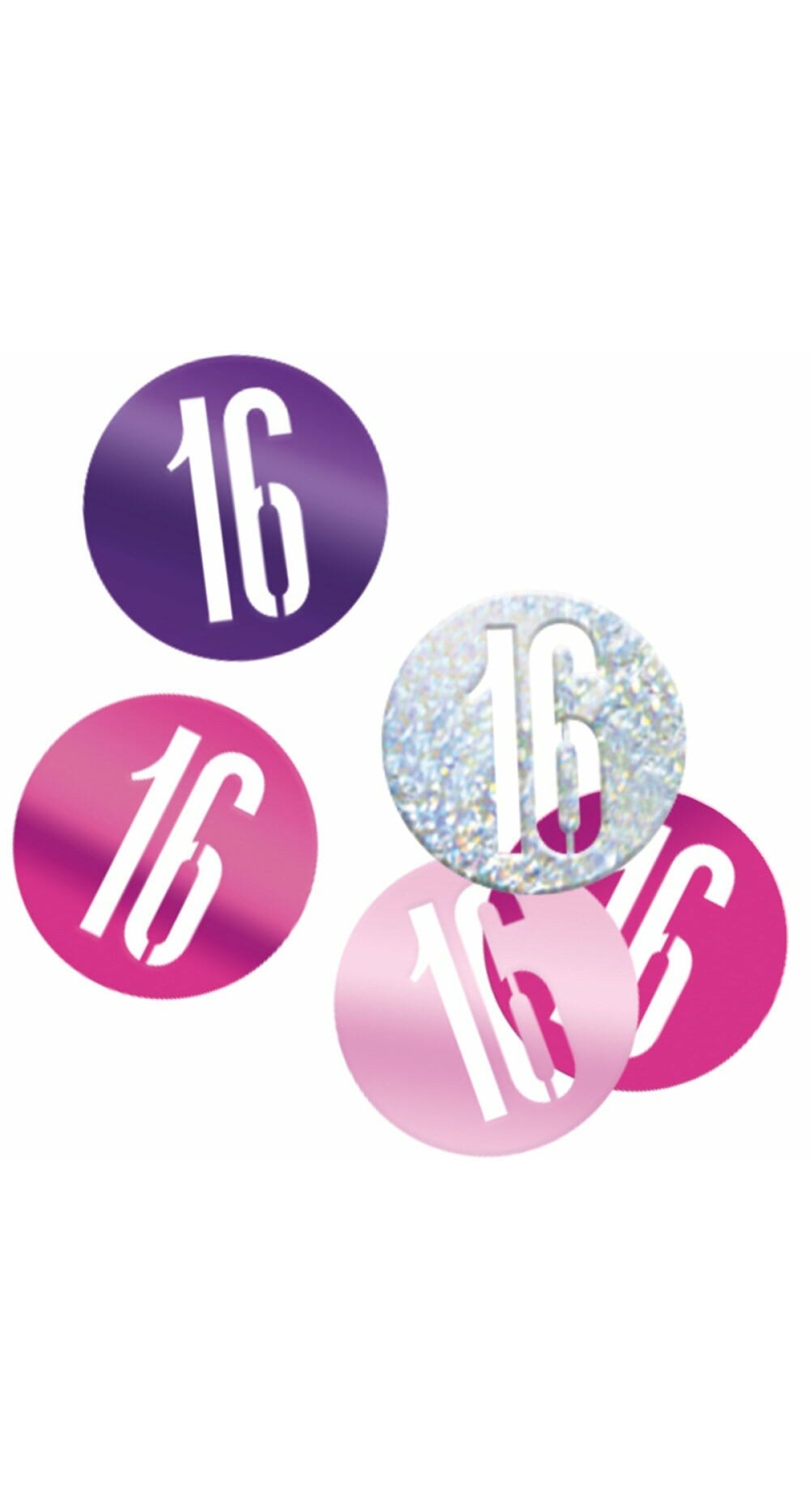 Birthday Pink Glitz Number 16 Confetti - .5oz