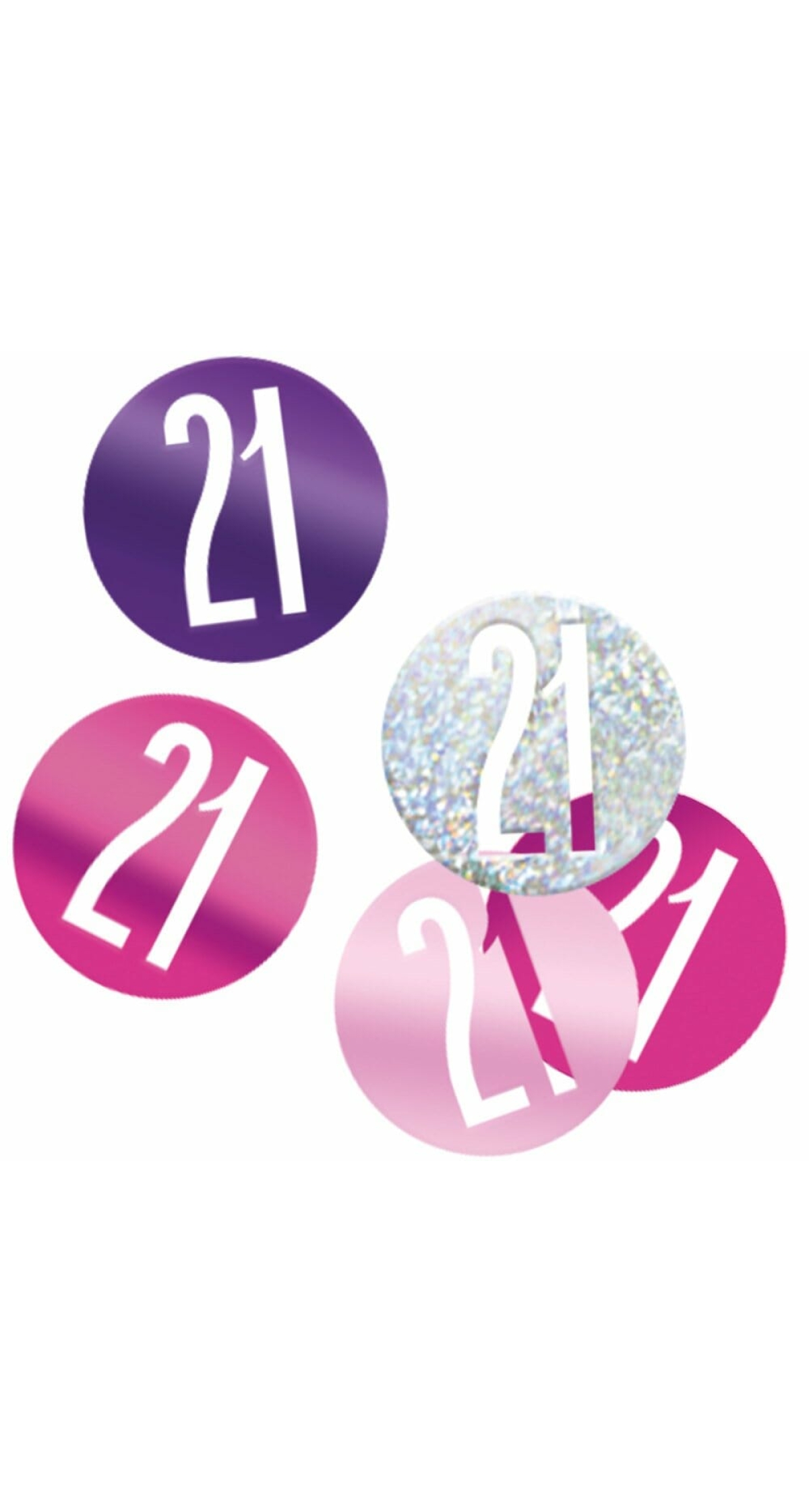 Birthday Pink Glitz Number 21 Confetti - .5oz