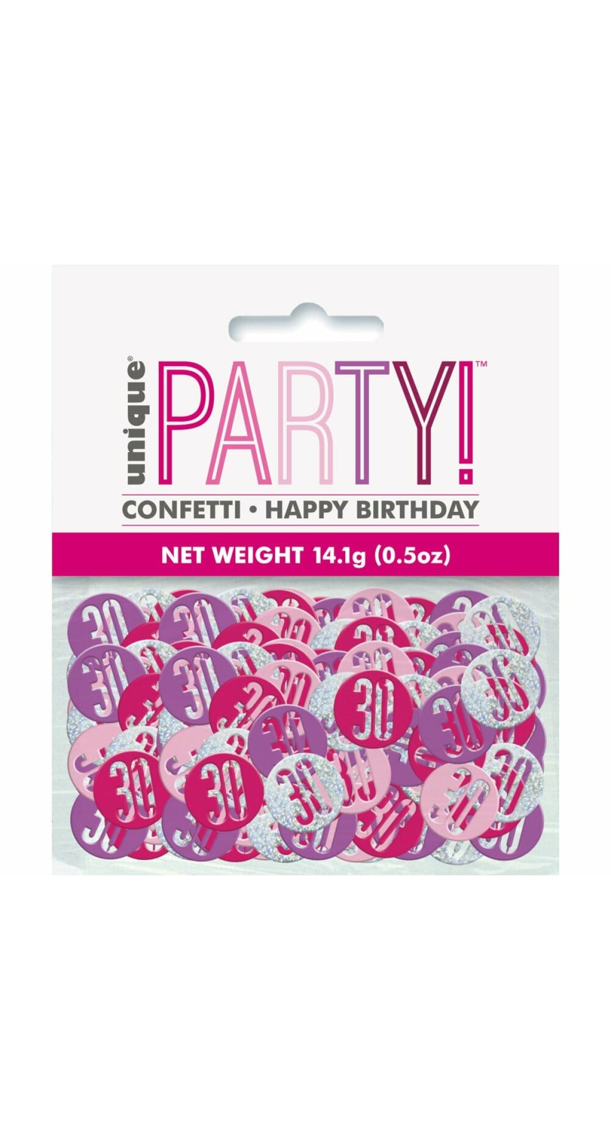 Birthday Pink Glitz Number 30 Confetti - .5oz