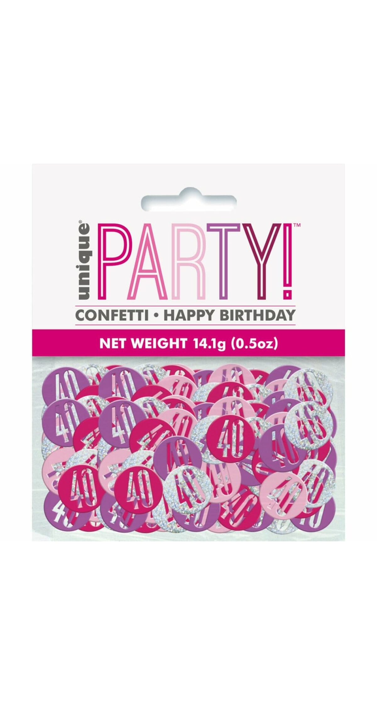Birthday Pink Glitz Number 40 Confetti - .5oz