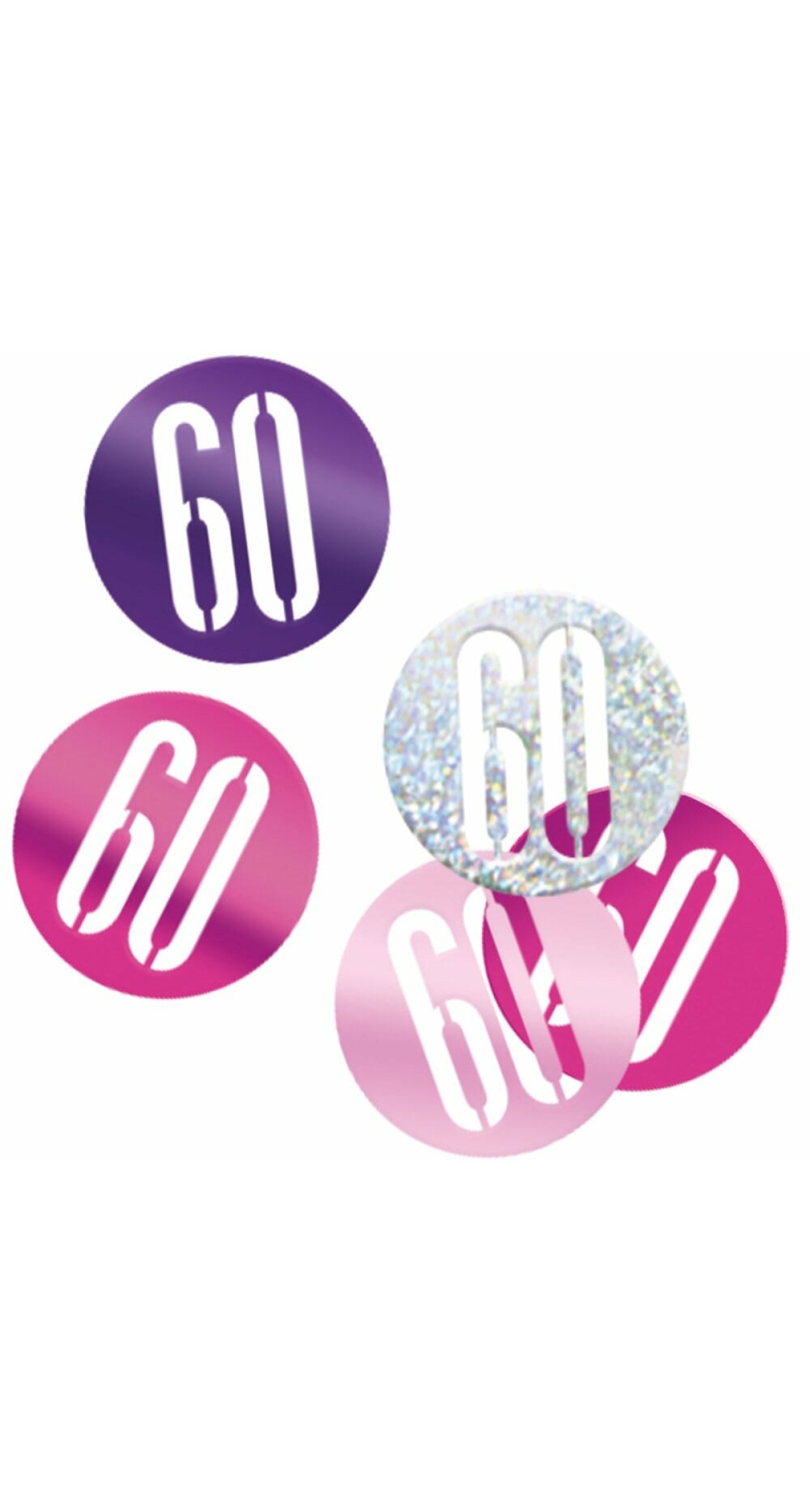 Birthday Pink Glitz Number 60 Confetti - .5oz