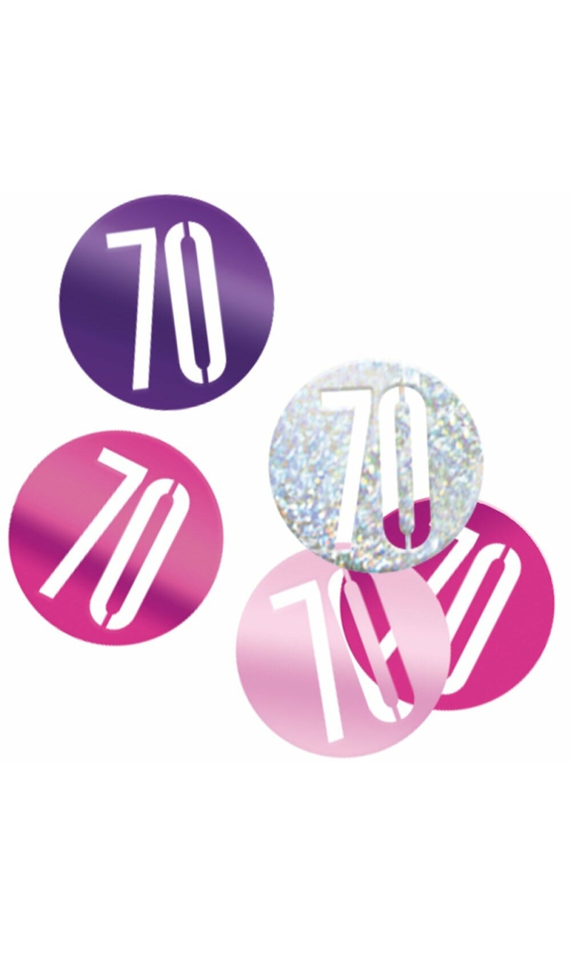Birthday Pink Glitz Number 70 Confetti - .5oz