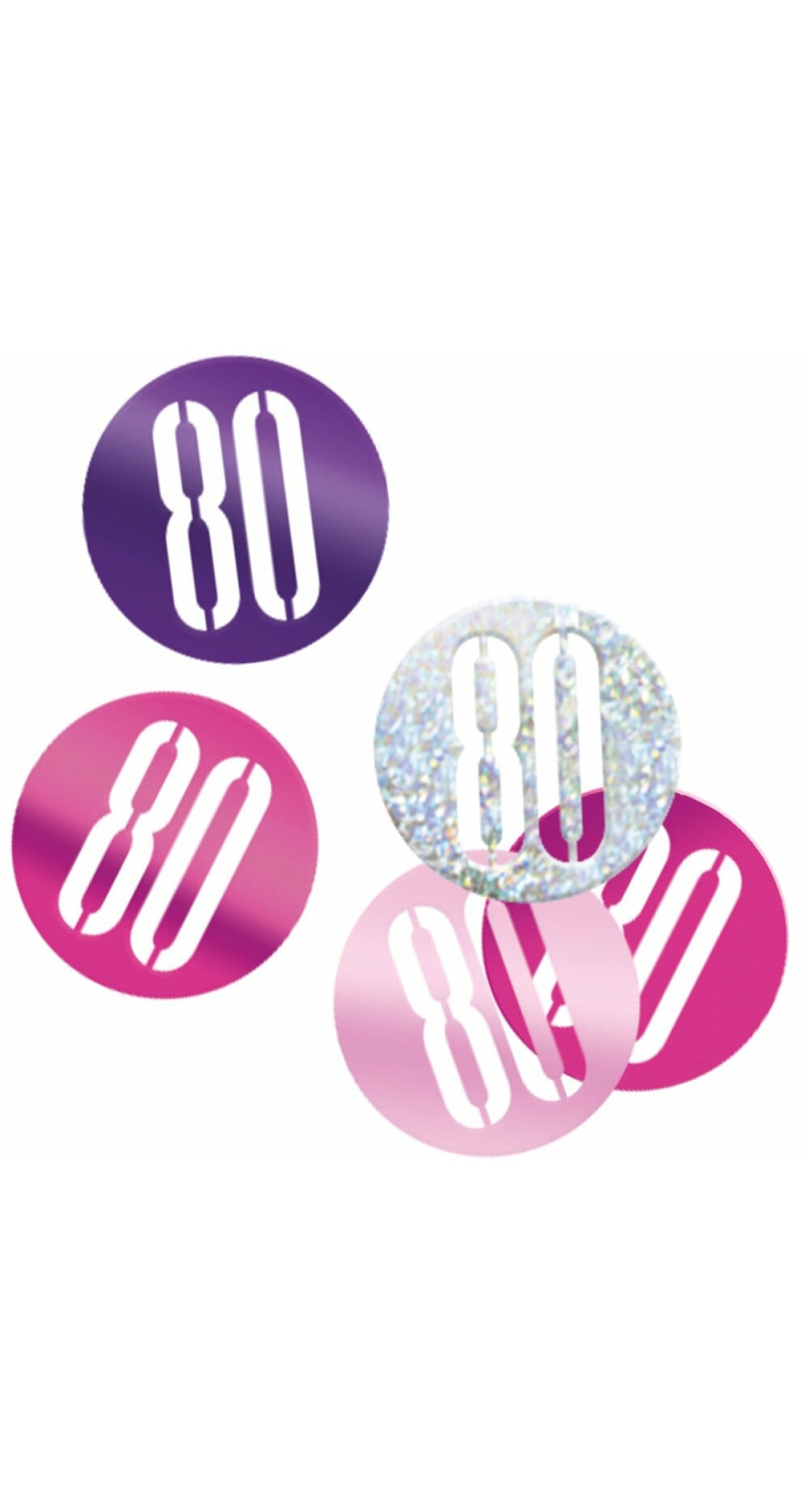 Birthday Pink Glitz Number 80 Confetti - .5oz