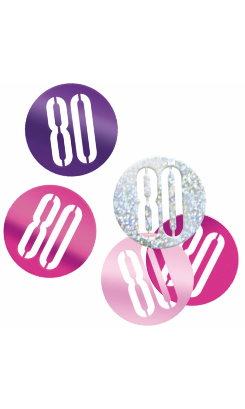 Birthday Pink Glitz Number 80 Confetti - .5oz
