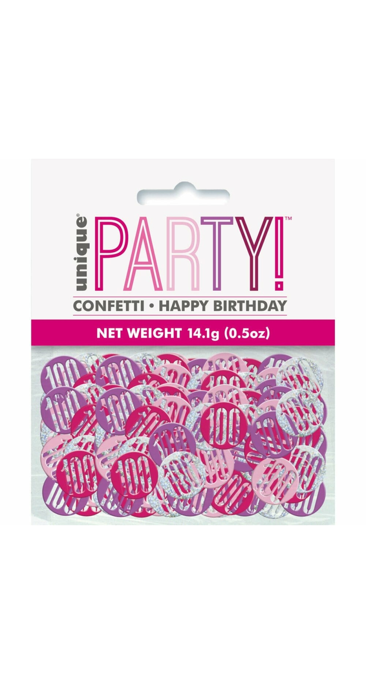 Birthday Pink Glitz Number 100 Confetti - .5oz