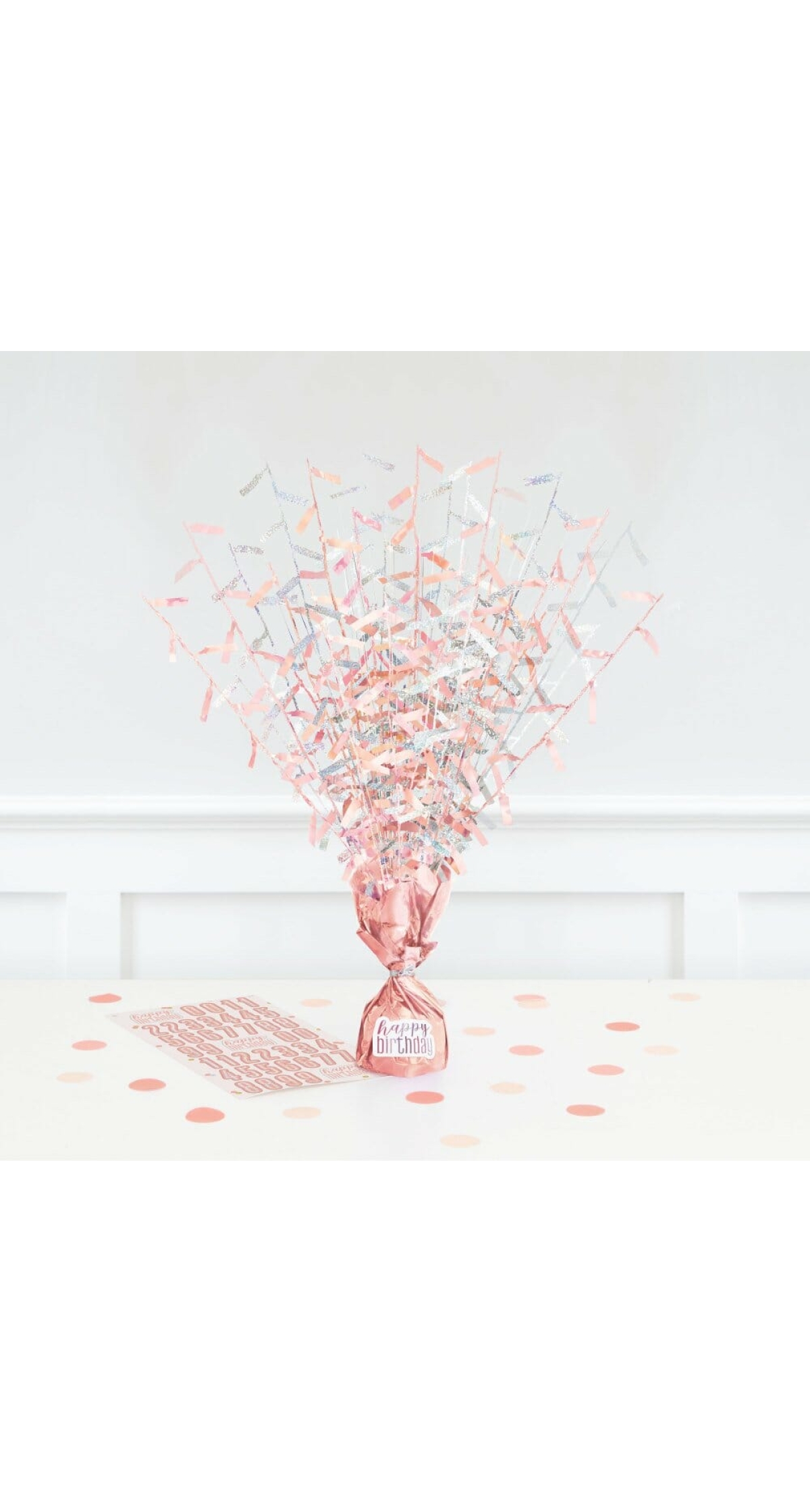 Birthday Glitz Rose Gold Balloon Weight Centerpiece