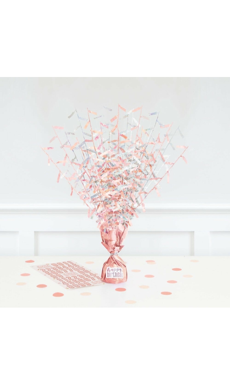 Birthday Glitz Rose Gold Balloon Weight Centerpiece