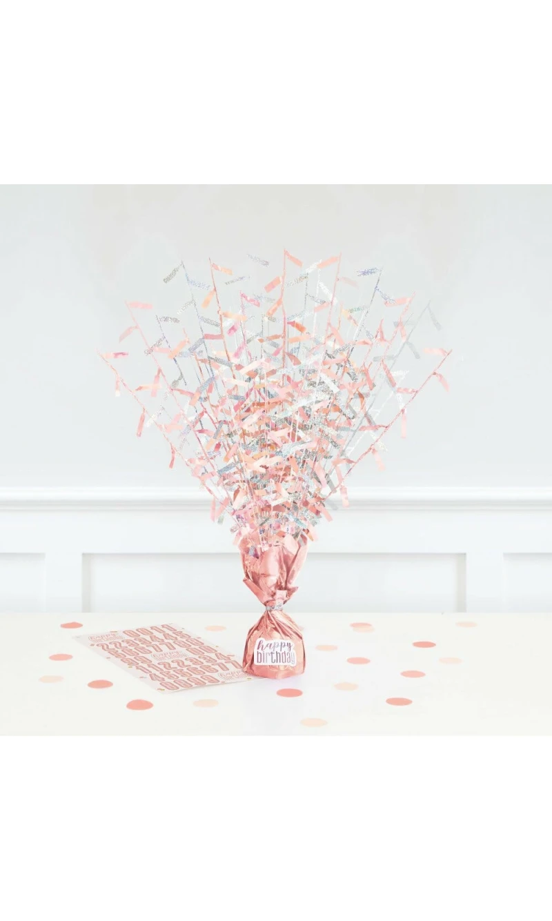 Birthday Glitz Rose Gold Balloon Weight Centerpiece