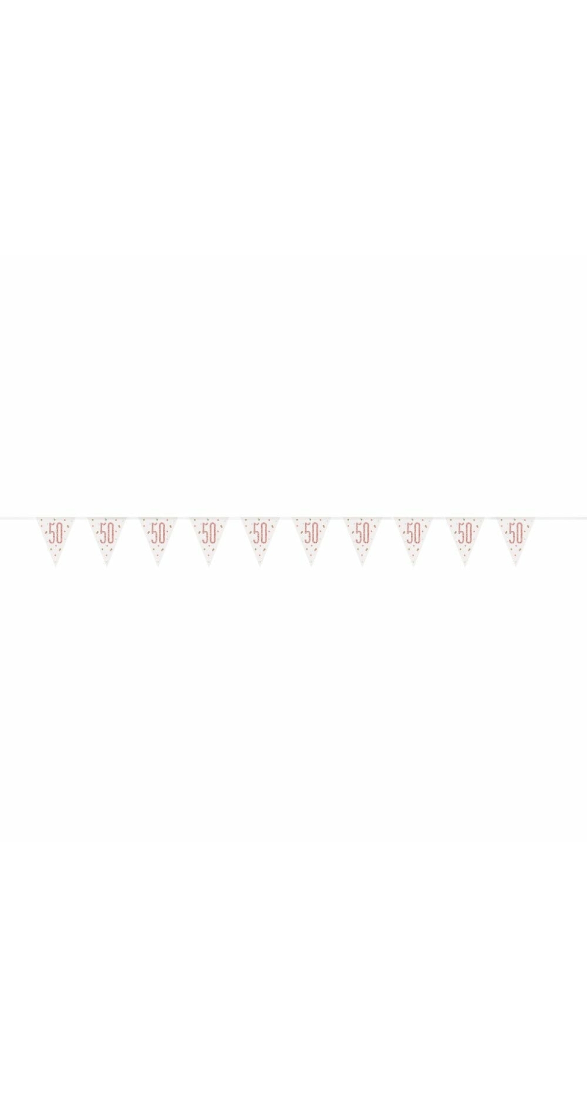 Glitz Rose Gold Prismatic Plastic Flag Banner 50 - 9 Feet