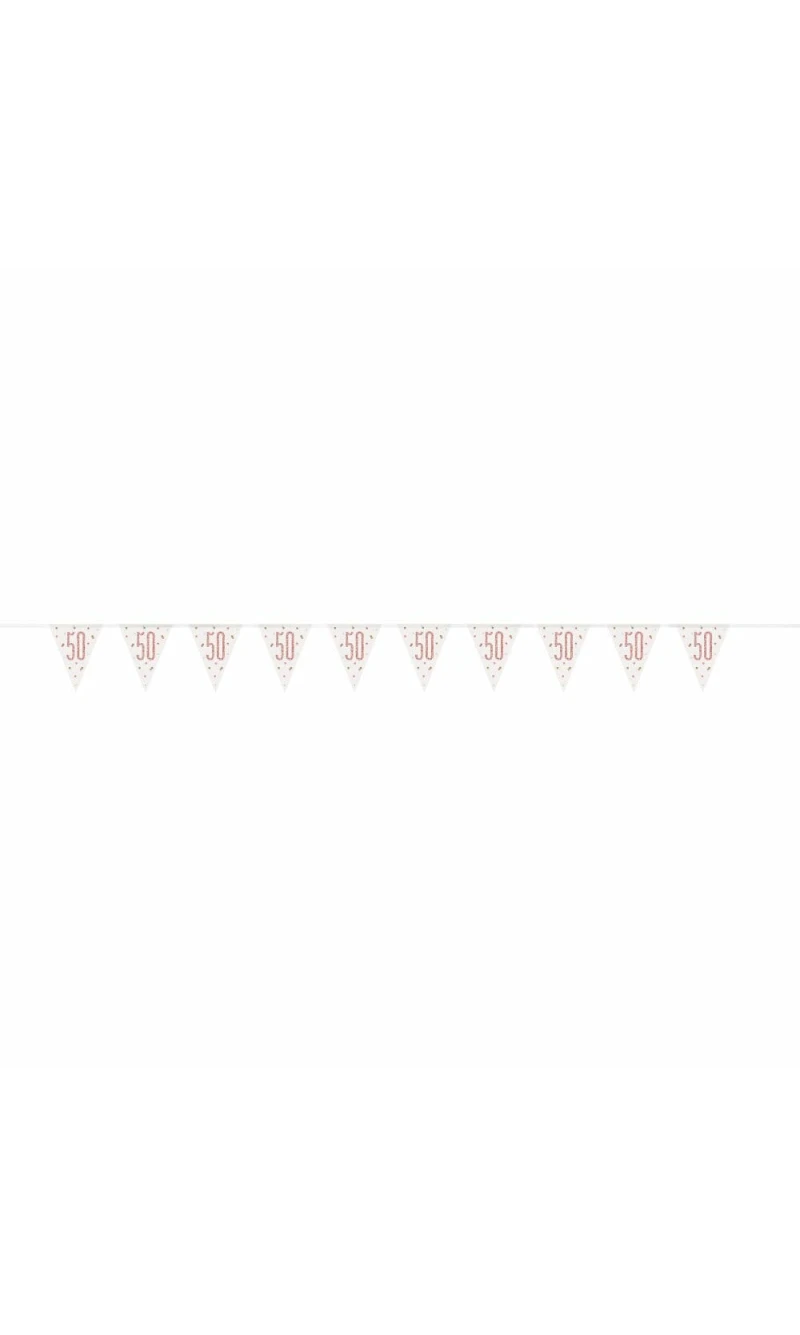 Glitz Rose Gold Prismatic Plastic Flag Banner 50 - 9 Feet