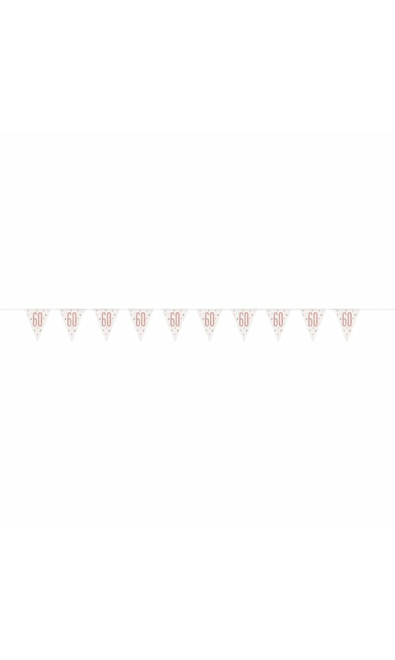 Glitz Rose Gold Prismatic Plastic Flag Banner 60 - 9 Feet