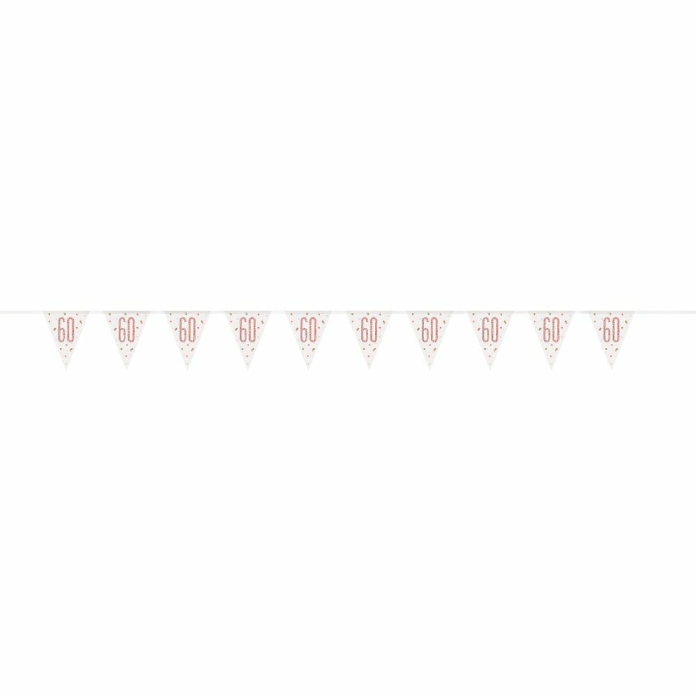 Glitz Rose Gold Prismatic Plastic Flag Banner 60 - 9 Feet