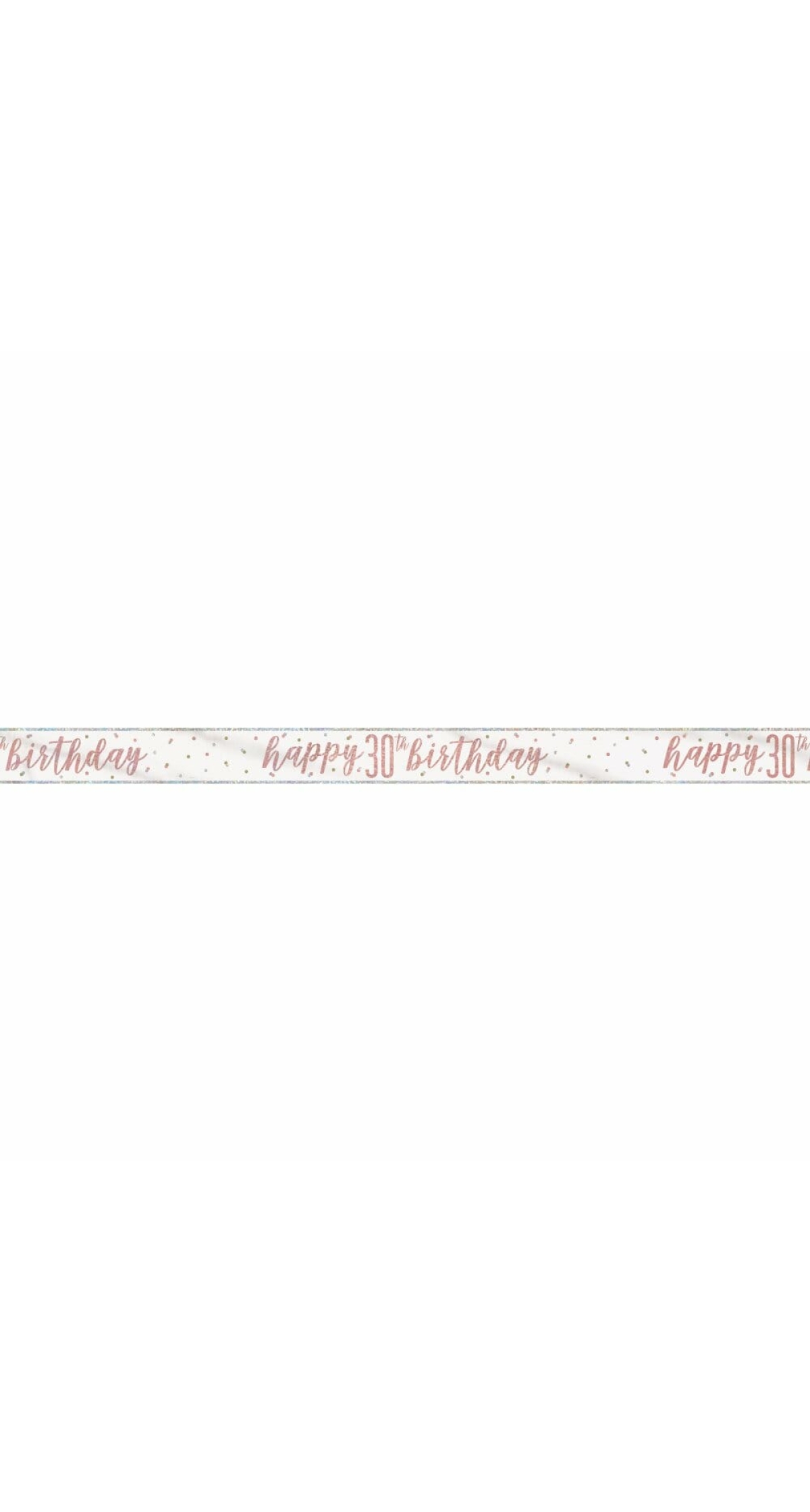 Glitz Rose Gold Foil Banner Happy 30th Birthday - 9 Feet
