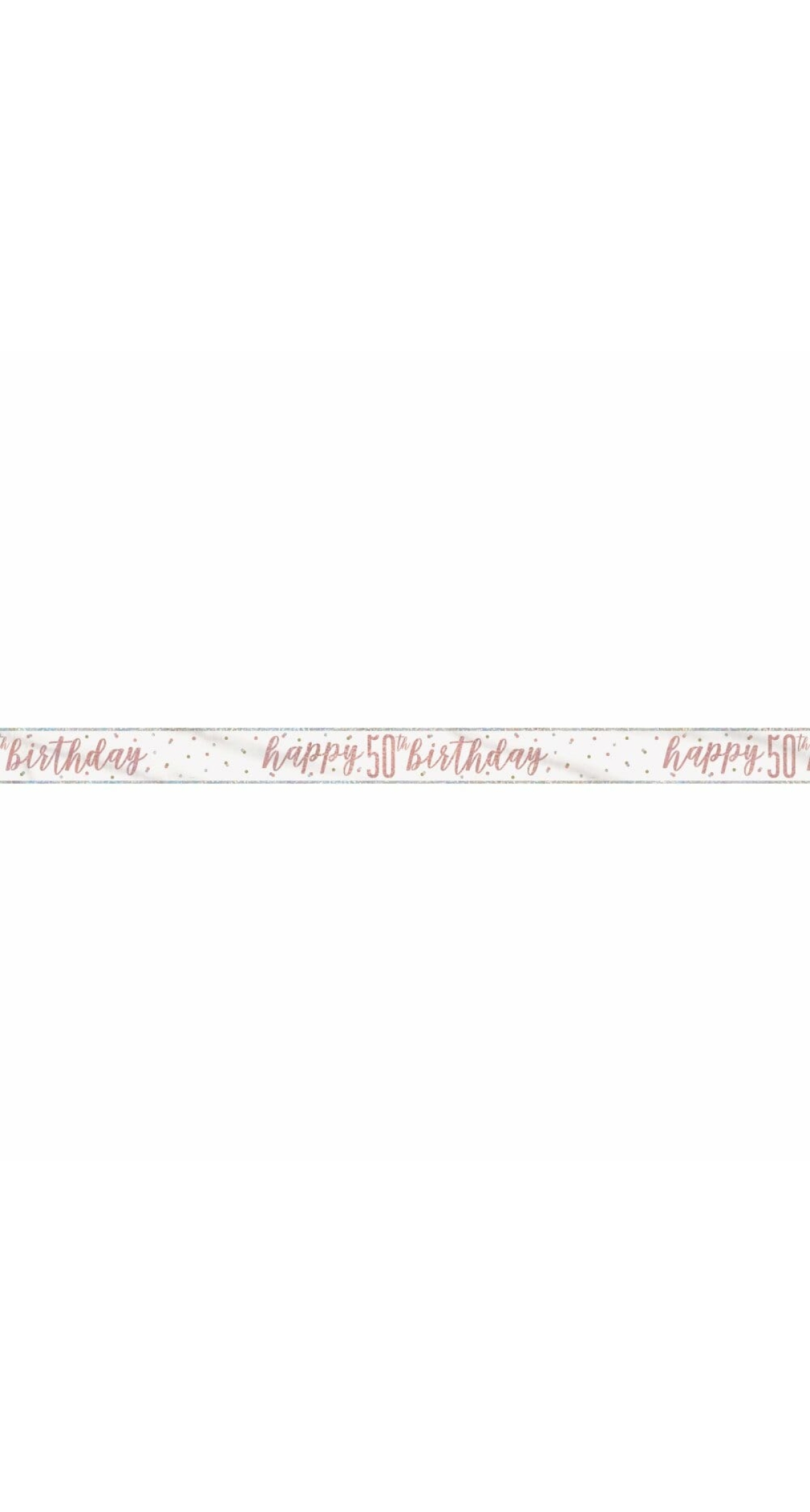 Glitz Rose Gold Foil Banner Happy 50th Birthday - 9 Feet
