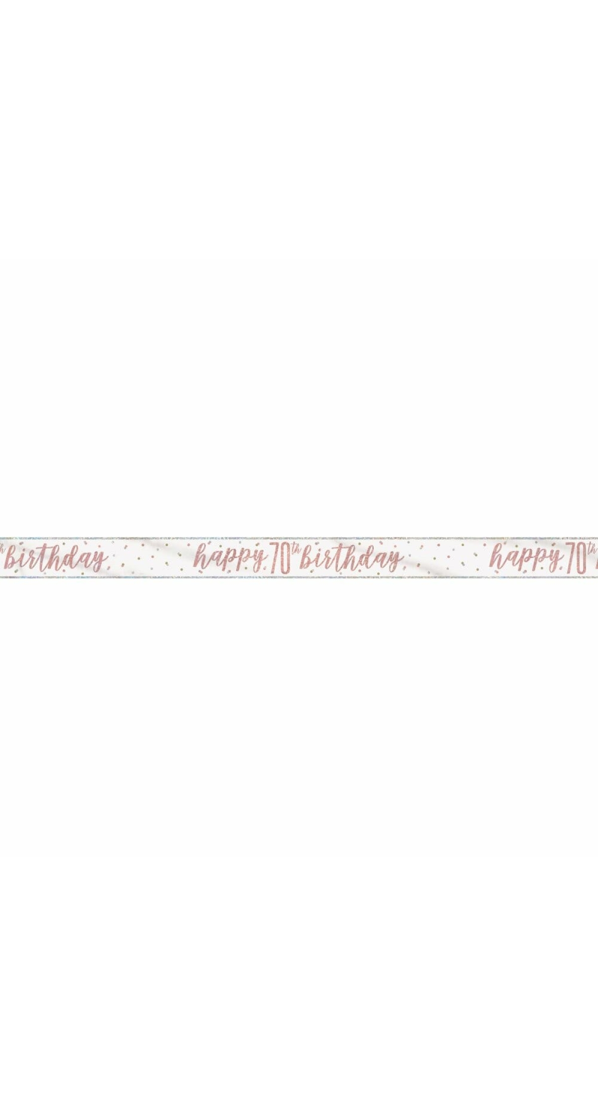 Glitz Rose Gold Foil Banner Happy 70th Birthday - 9 Feet