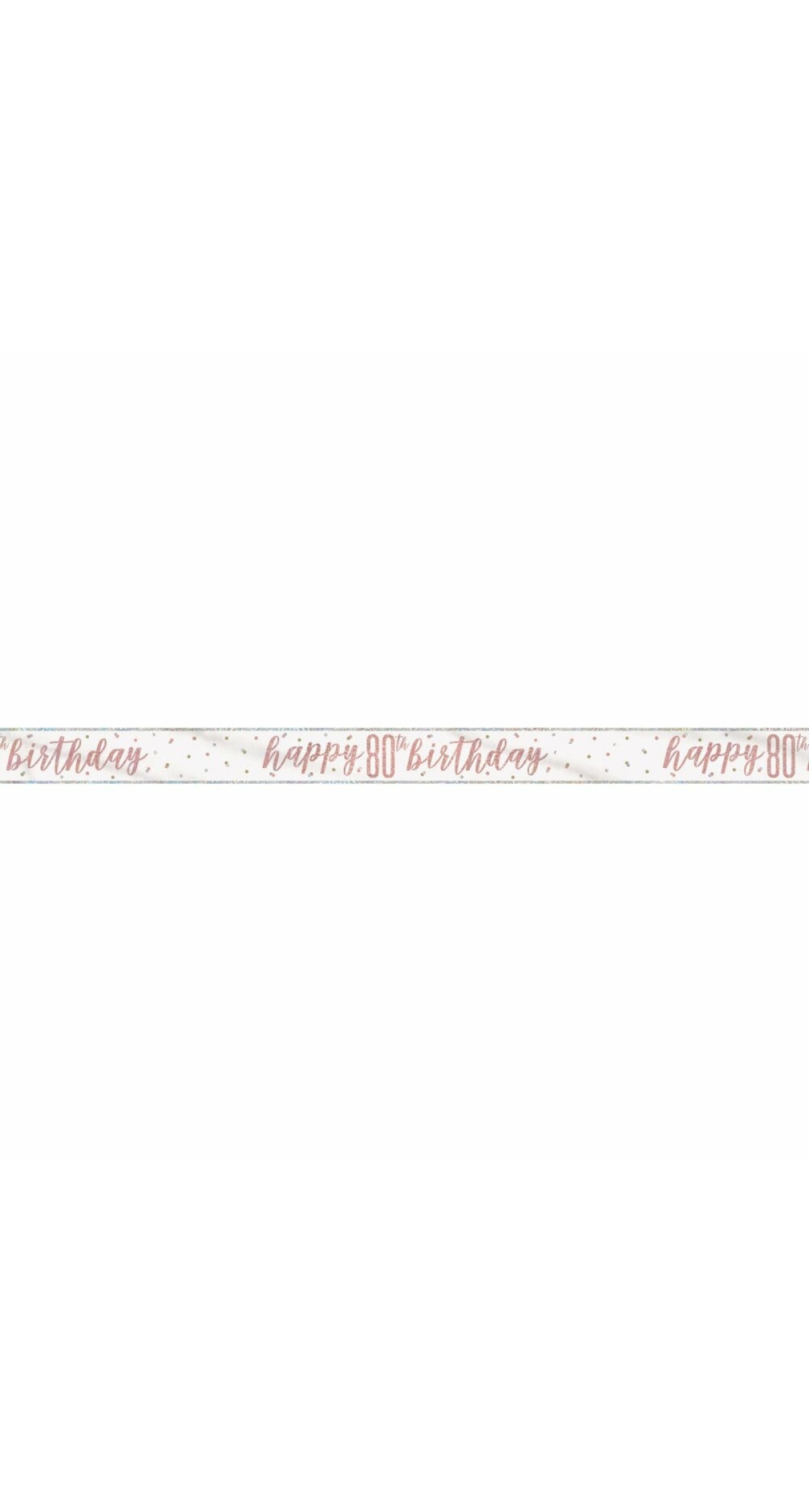 Glitz Rose Gold Foil Banner Happy 80th Birthday - 9 Feet