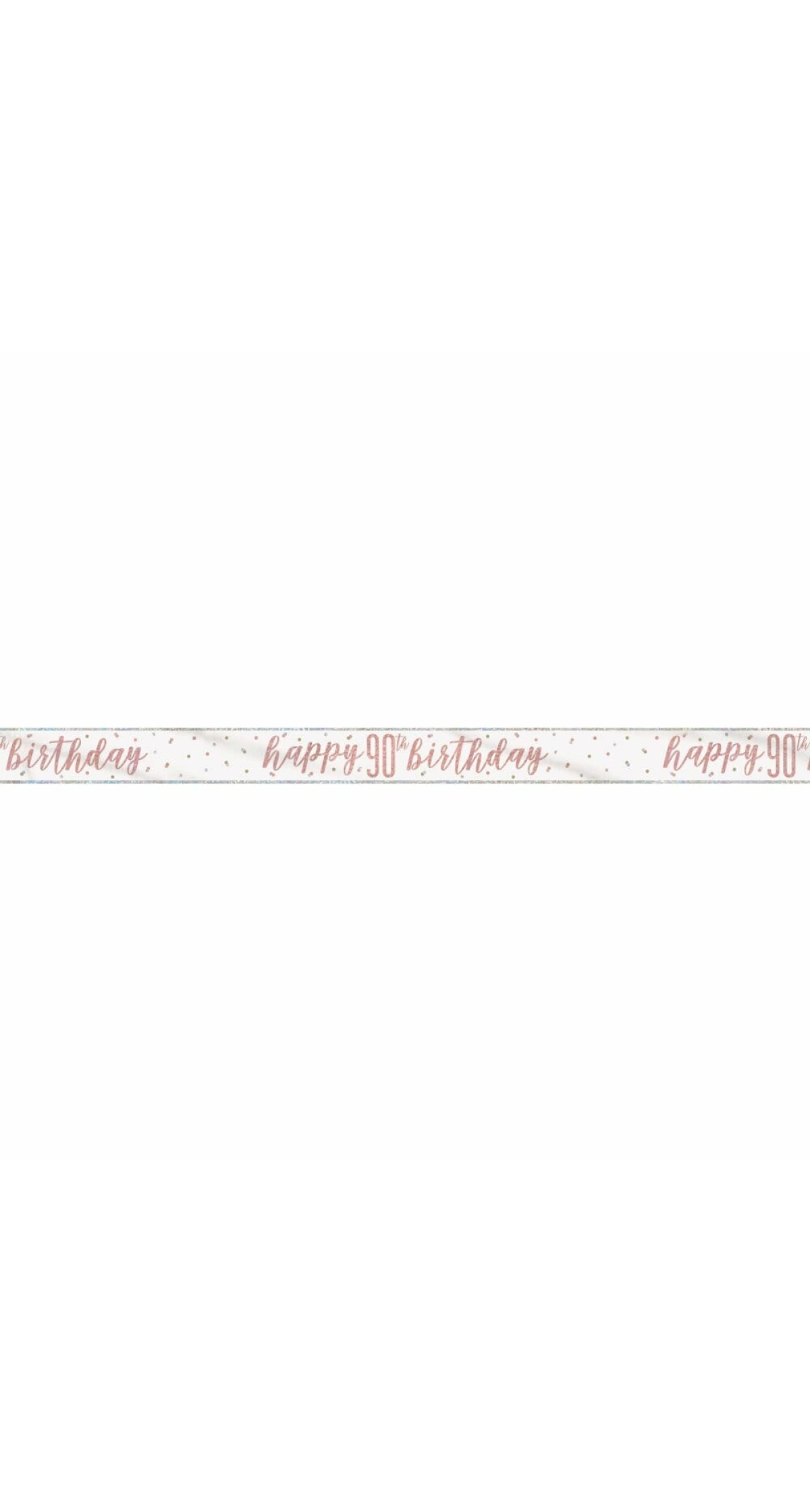 Glitz Rose Gold Foil Banner Happy 90th Birthday - 9 Feet