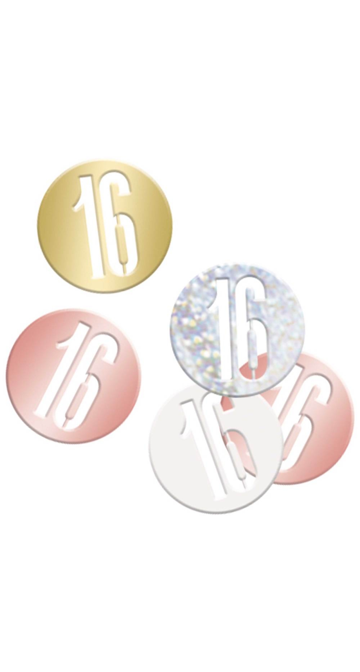 Birthday Rose Gold Glitz Number 16 Confetti - .5oz