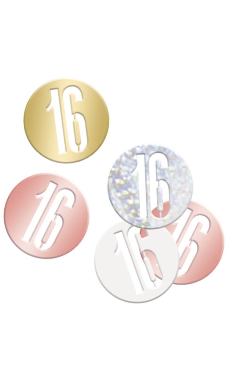 Birthday Rose Gold Glitz Number 16 Confetti - .5oz