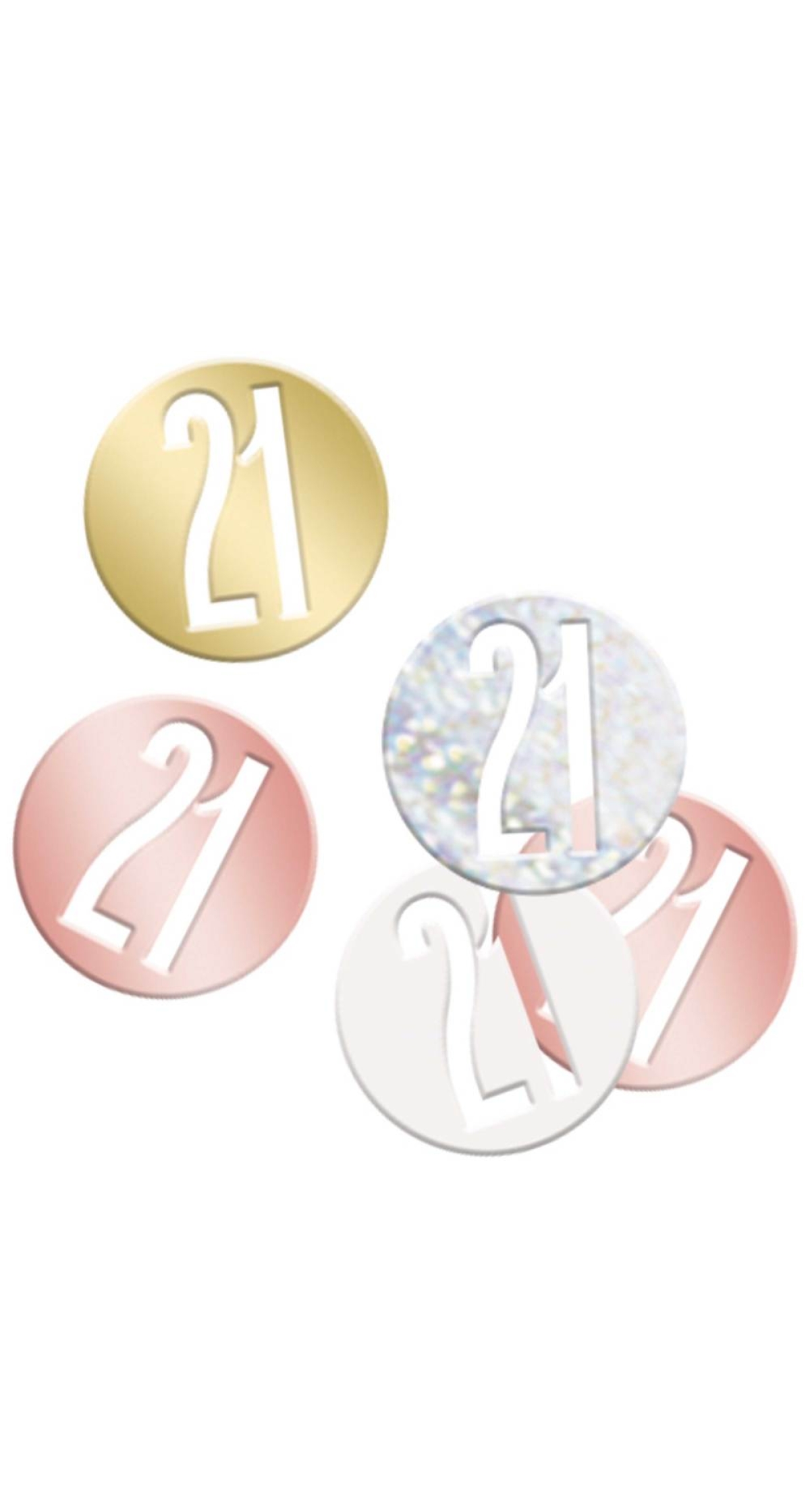 Birthday Rose Gold Glitz Number 21 Confetti - .5oz