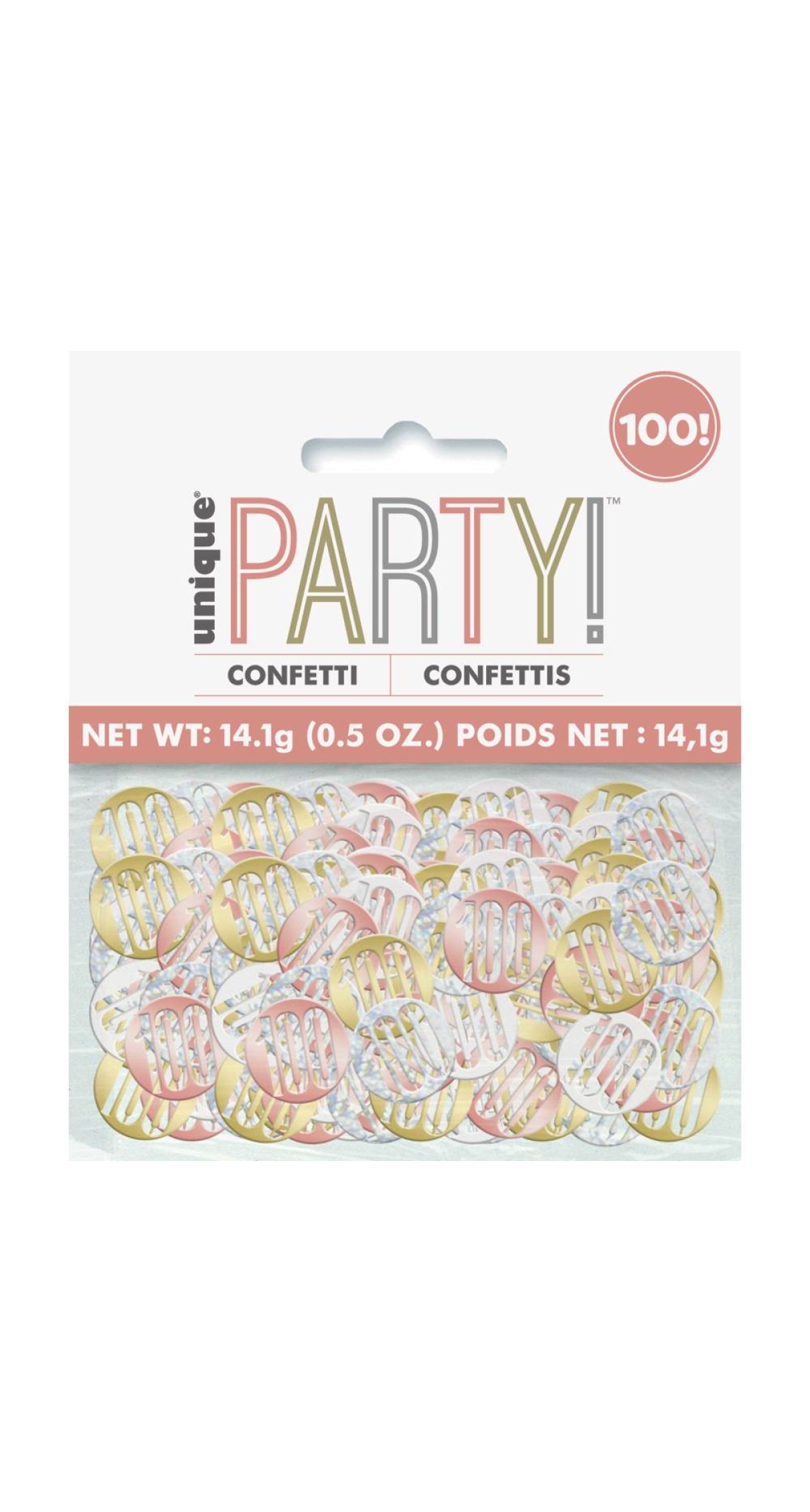 Birthday Rose Gold Glitz Number 100 Confetti - .5oz