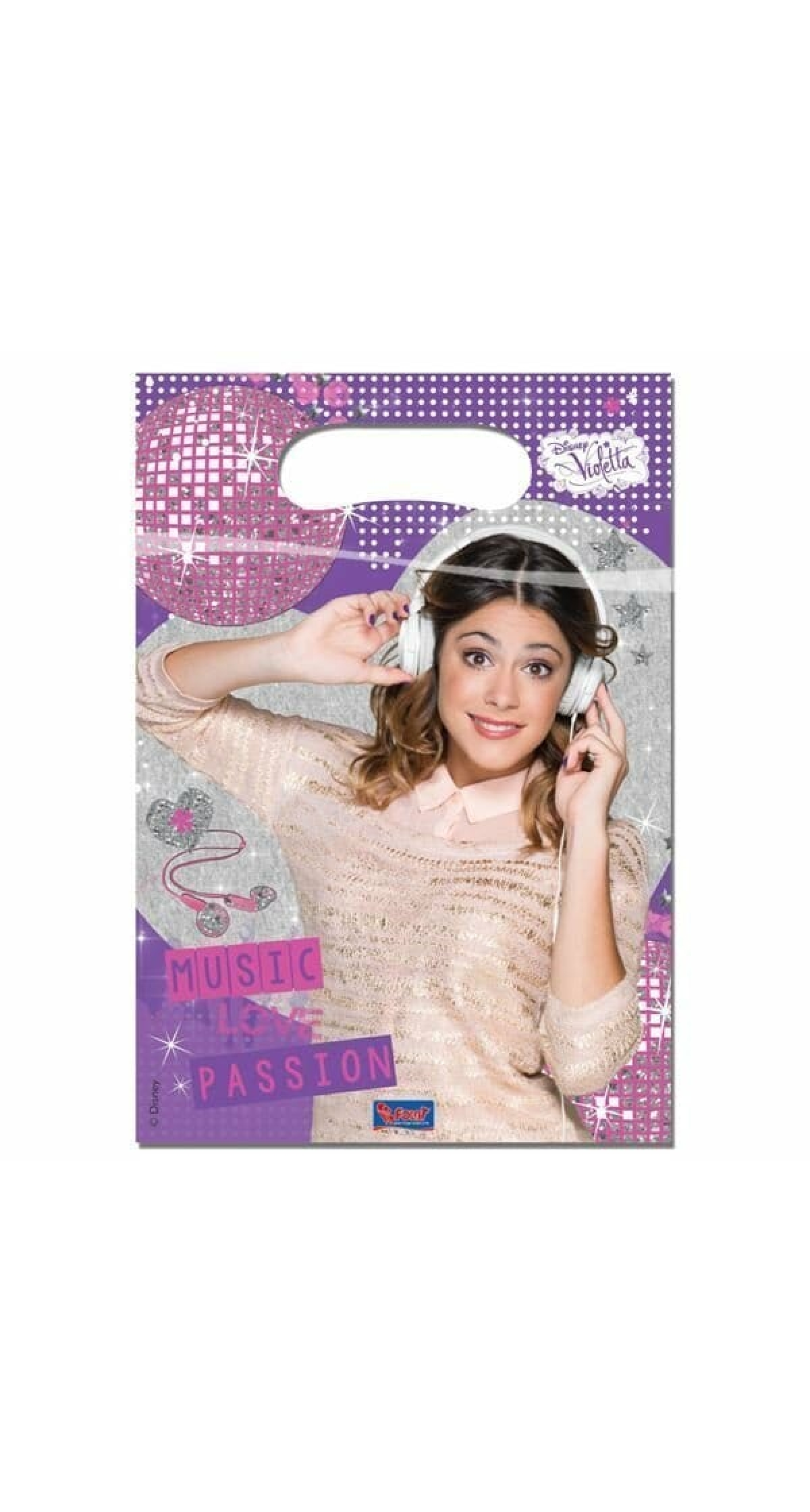 Violetta Plastic Party Bags 17cm x 23cm - 6pk