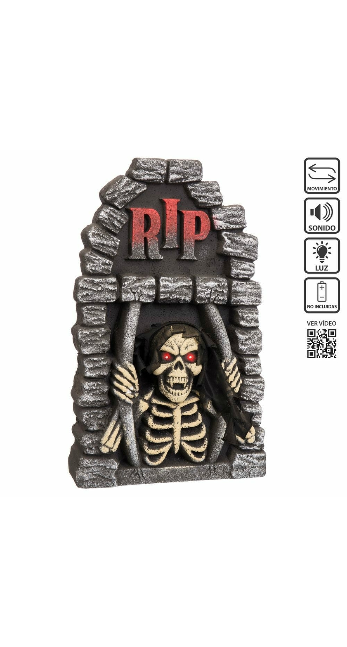 Tombstone with Light & Movement - 34x10x56cm
