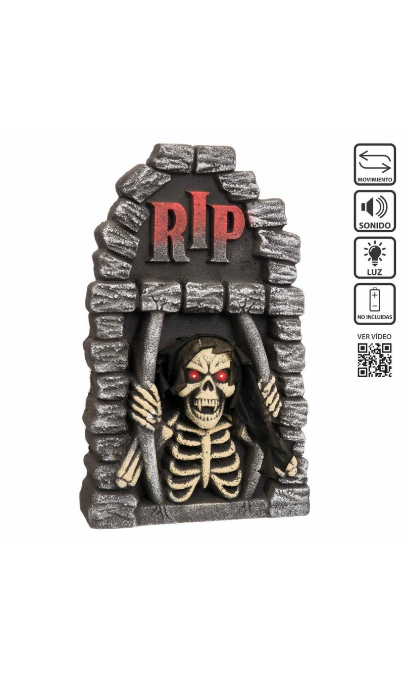 Tombstone with Light & Movement - 34x10x56cm