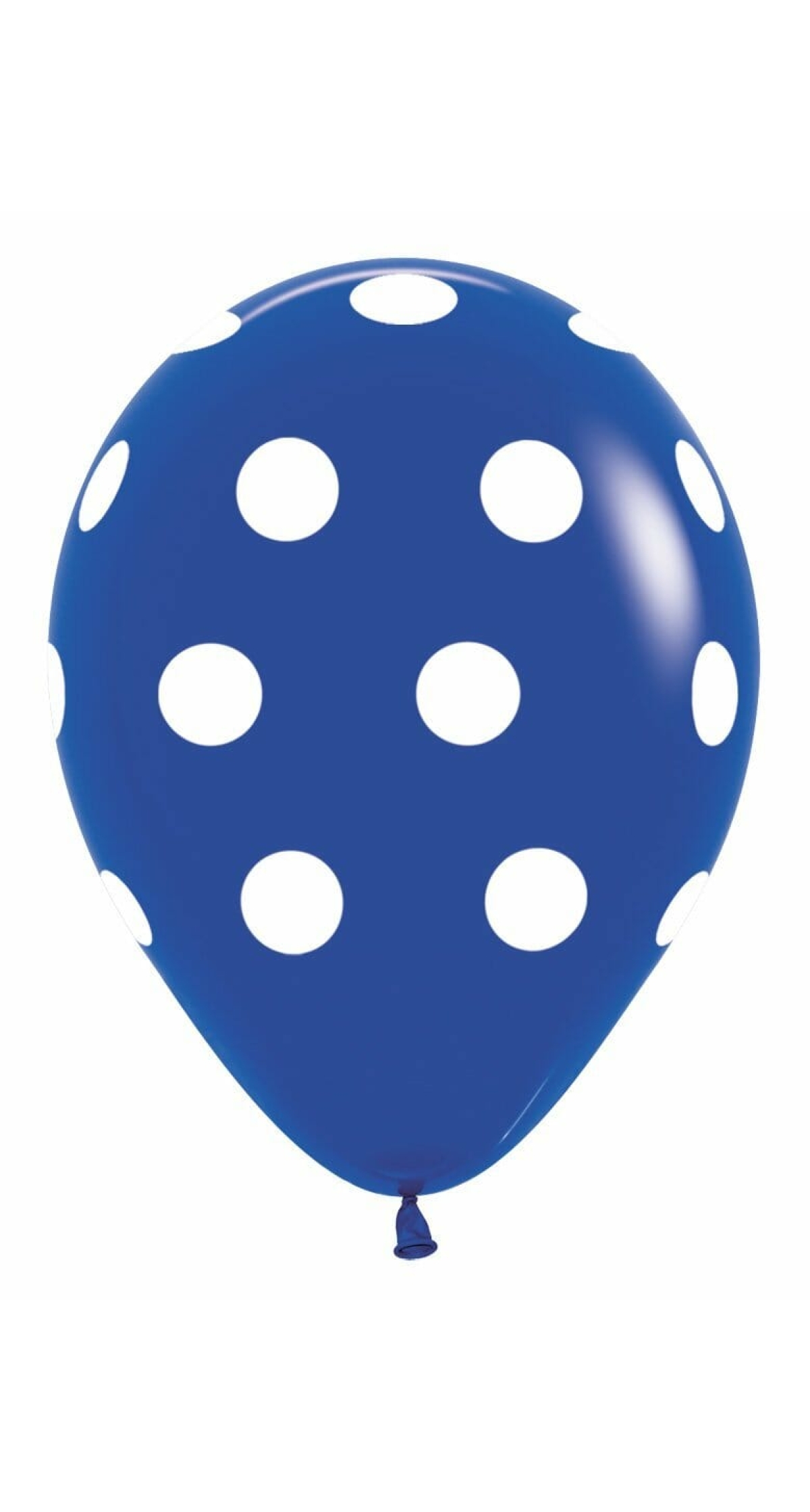 Fashion Solid - Royal Blue with White Polka Dots 12" Balloon