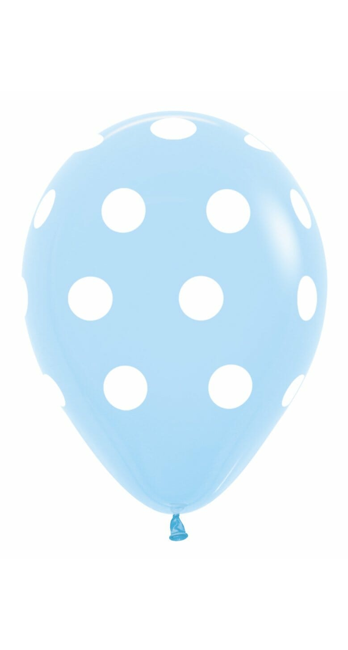 Fashion Solid - Light Blue with White Polka Dots - 12" Latex Balloon