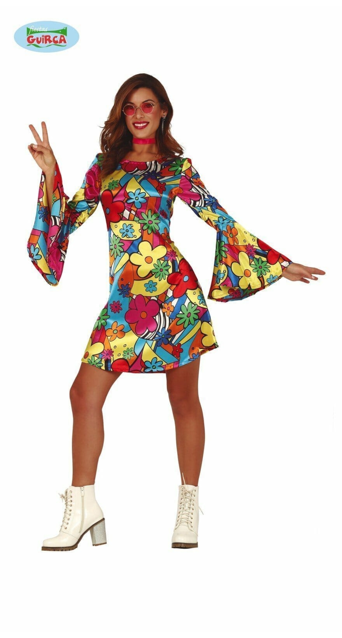 Hippie Flower Power Lady - Adult Size Medium
