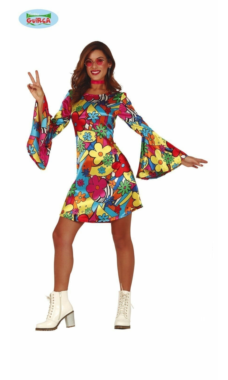 Hippie Flower Power Lady - Adult Size Medium