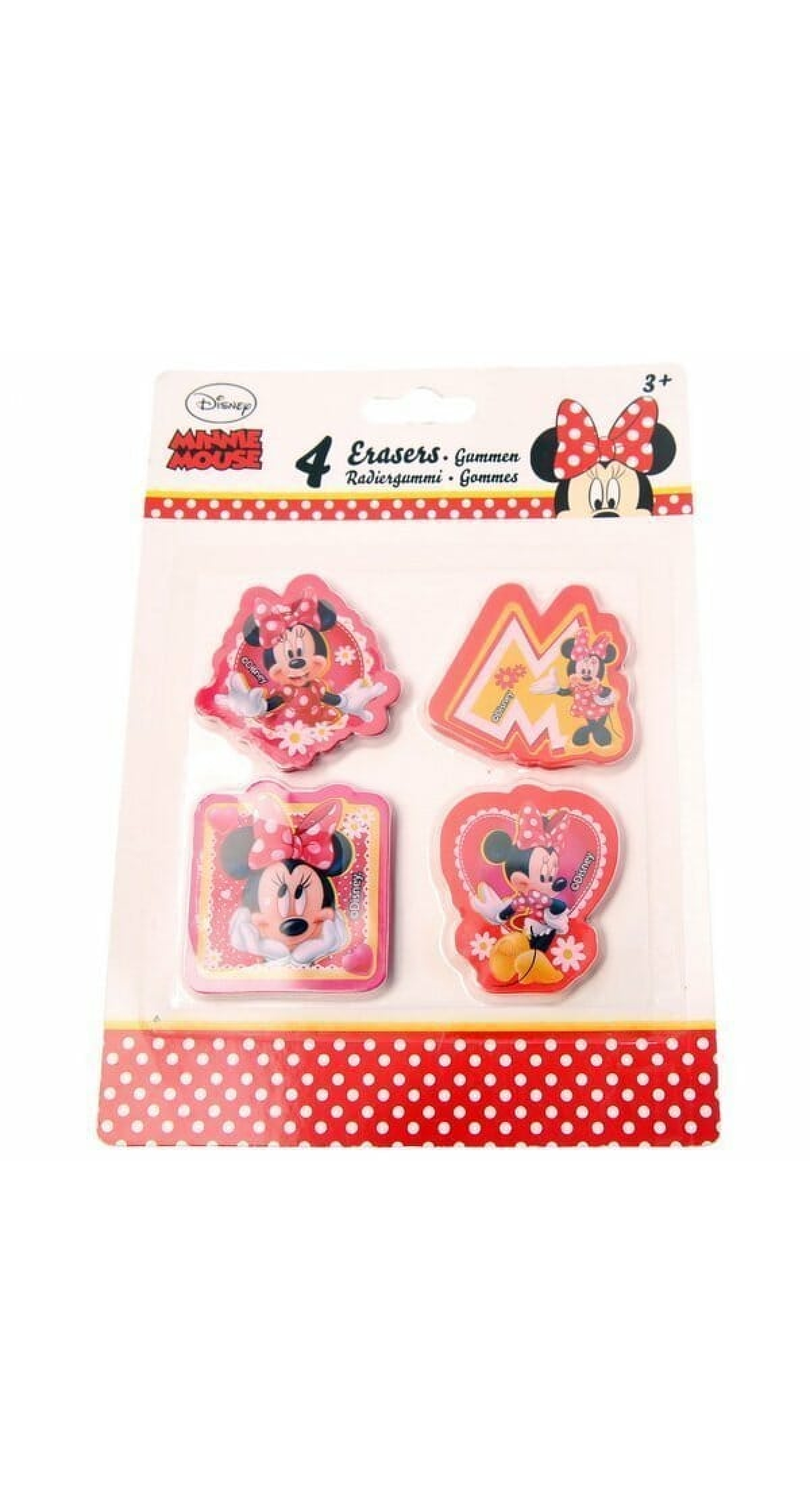 Minnie Mouse Erasers - 4pk