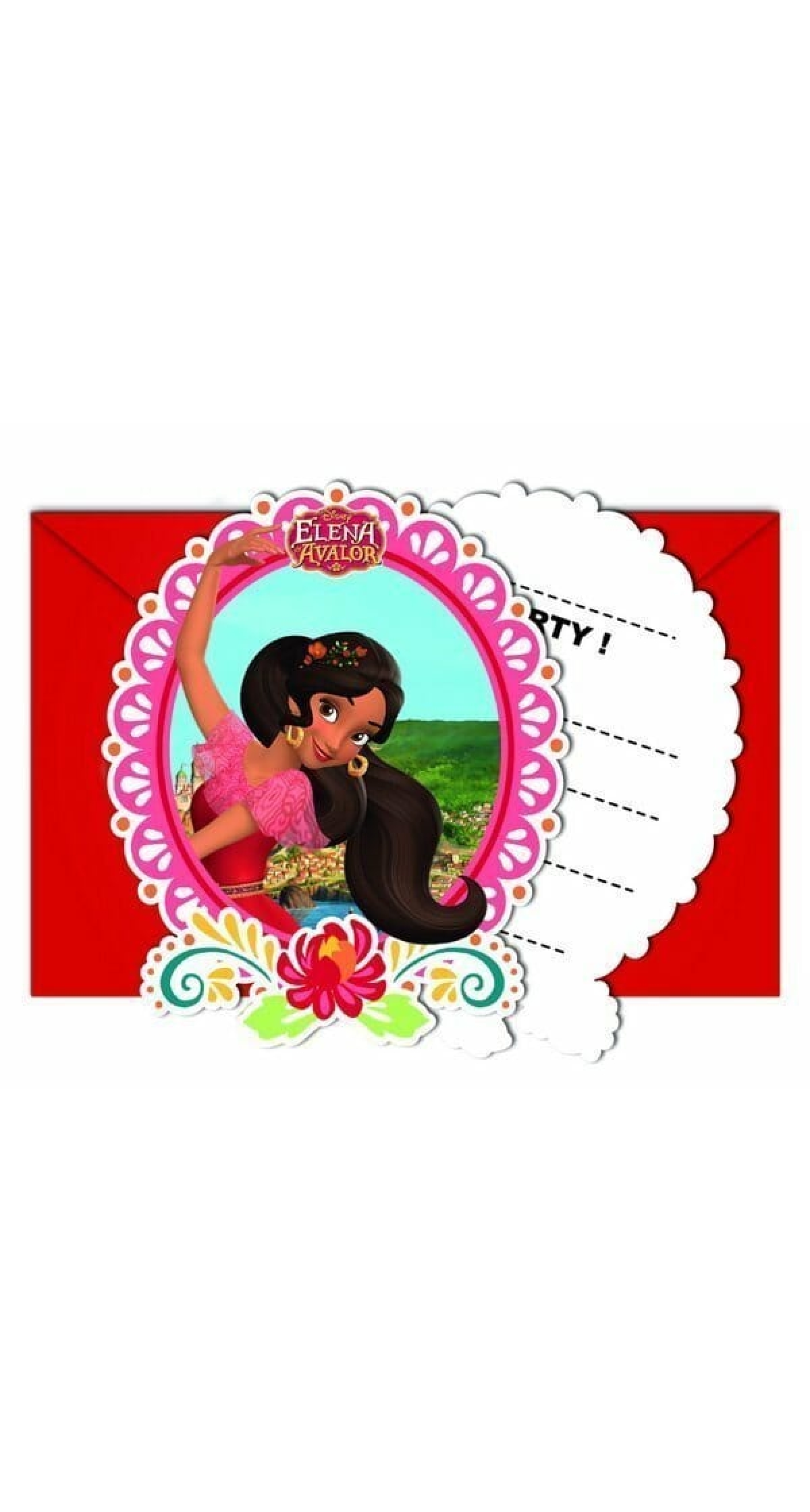 Elena of Avalor Die-cut Invitations & Envelopes - 6pk