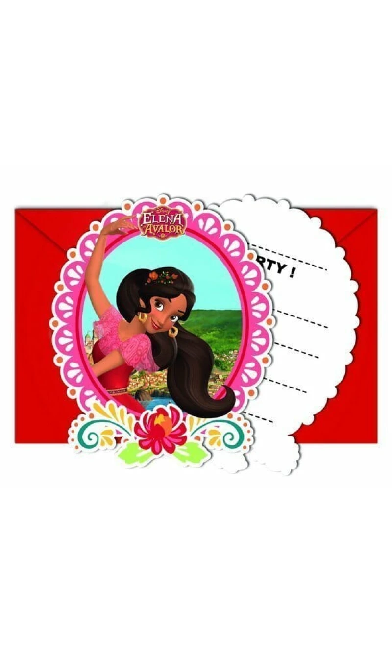 Elena of Avalor Die-cut Invitations & Envelopes - 6pk