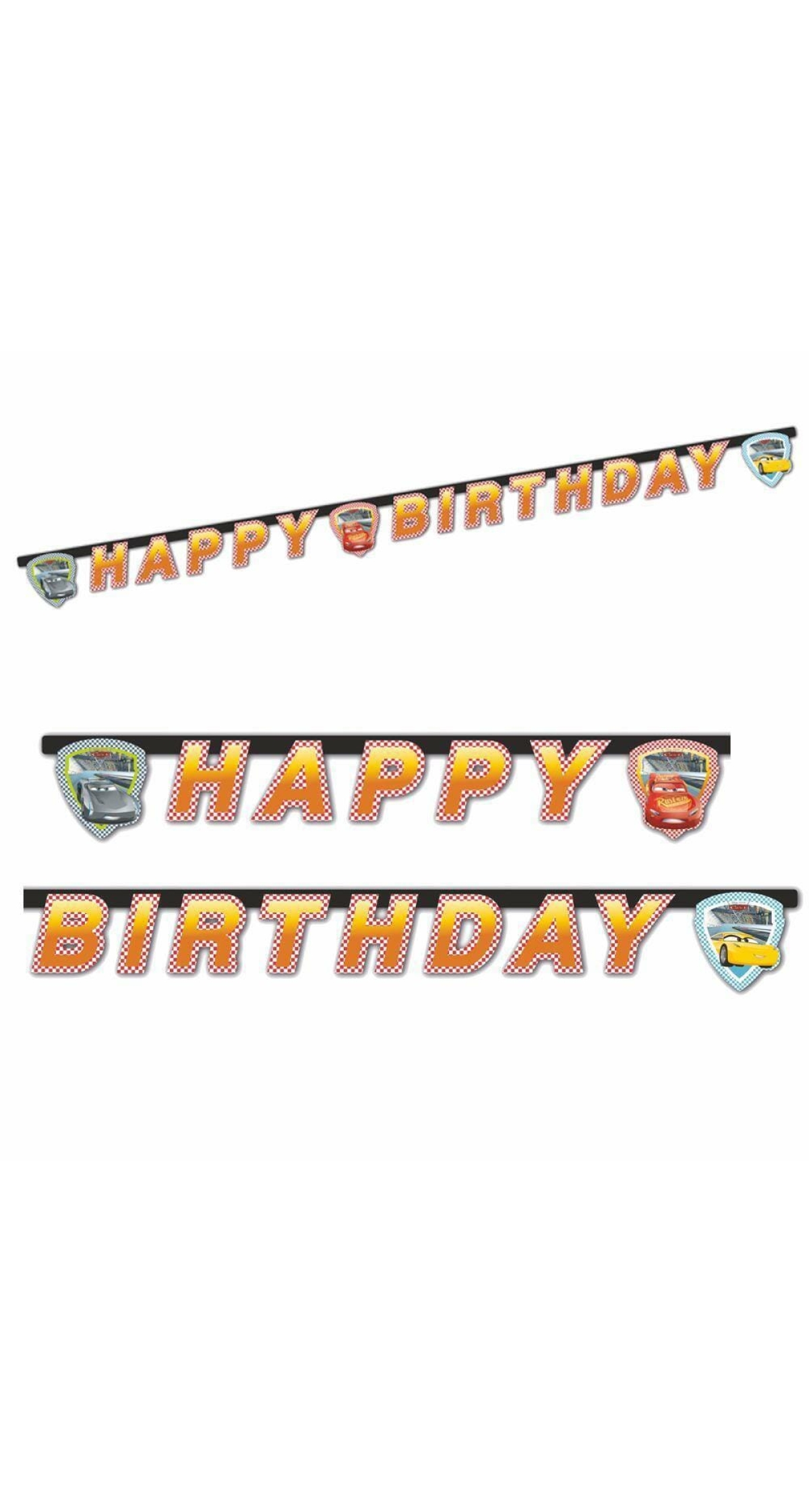 Cars 3 "Happy Birthday" Die-cut Banner - 1pk