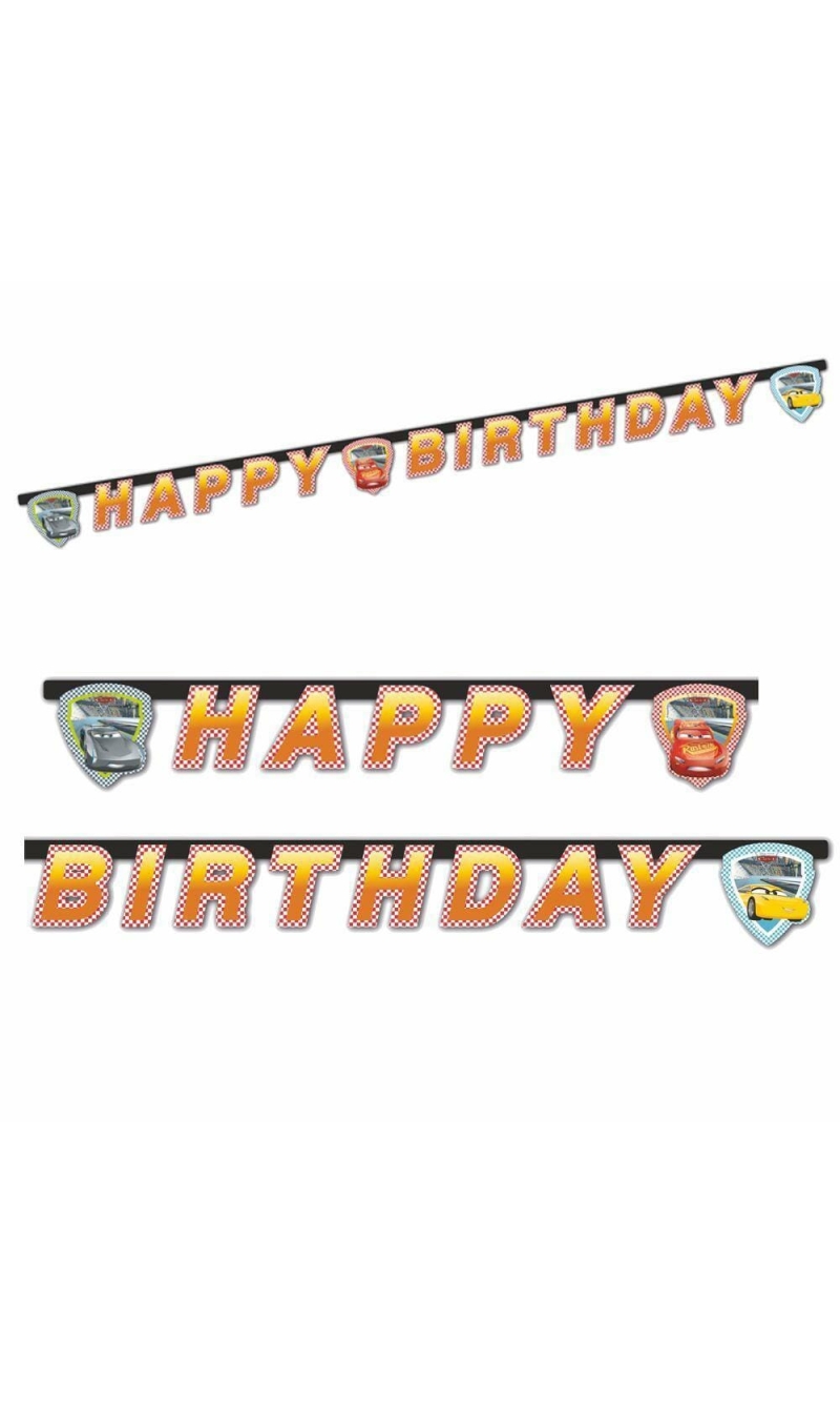 Cars 3 "Happy Birthday" Die-cut Banner - 1pk