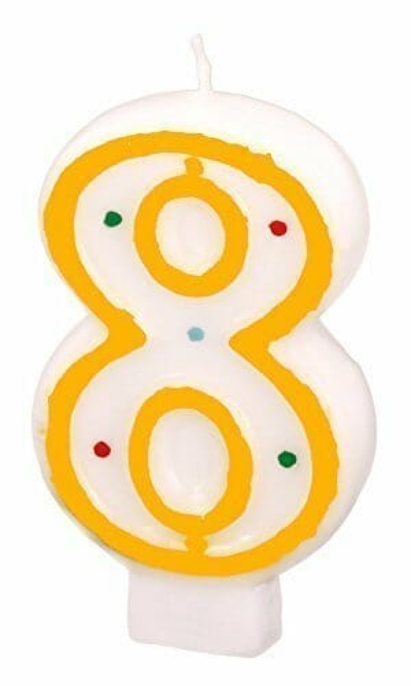 Candle Number 8 Yellow - 7cm